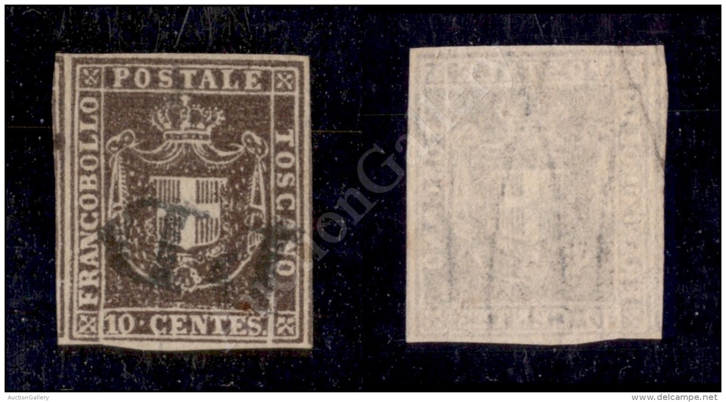 1860 - 10 Cent Bruno (19) Con Grandi Margini - Molto Bello (100) - Other & Unclassified