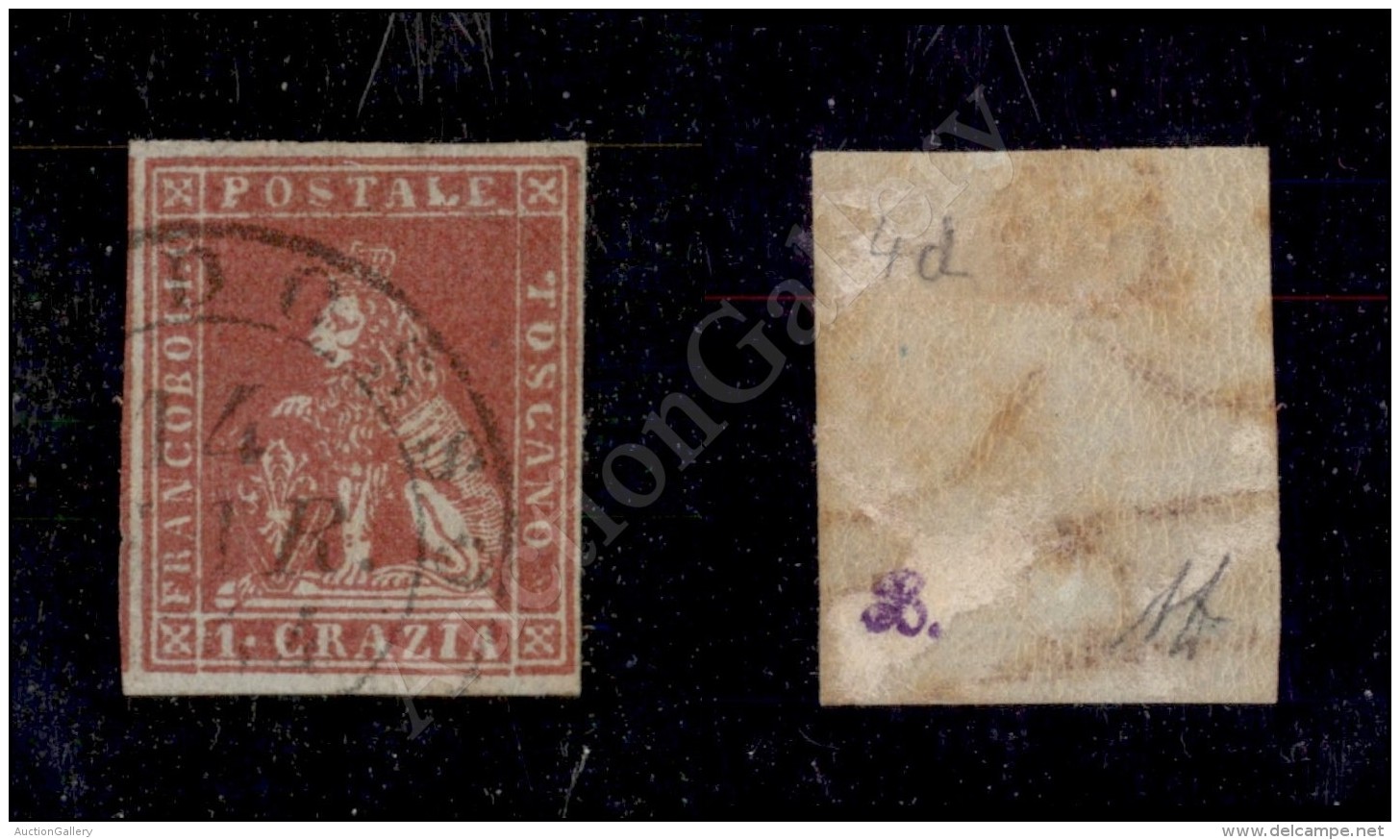 1851 - 1 Crazia Carminio (4d) - Molto Bello - Diena (220) - Other & Unclassified