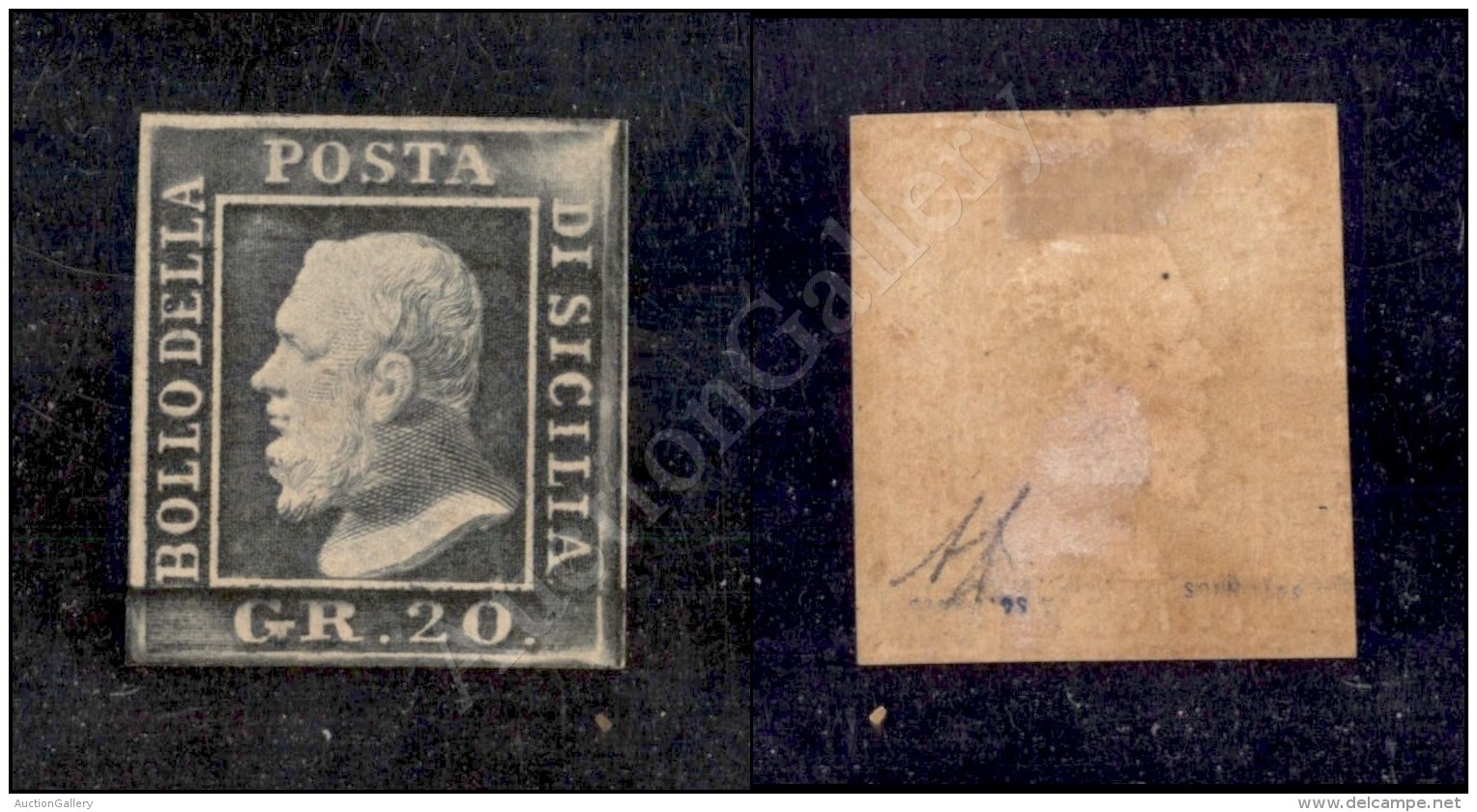 1859 - 20 Grana Grigio Ardesia (13) Nuovo Con Gomma - Molto Bello - Diena (1.650) - Sonstige & Ohne Zuordnung
