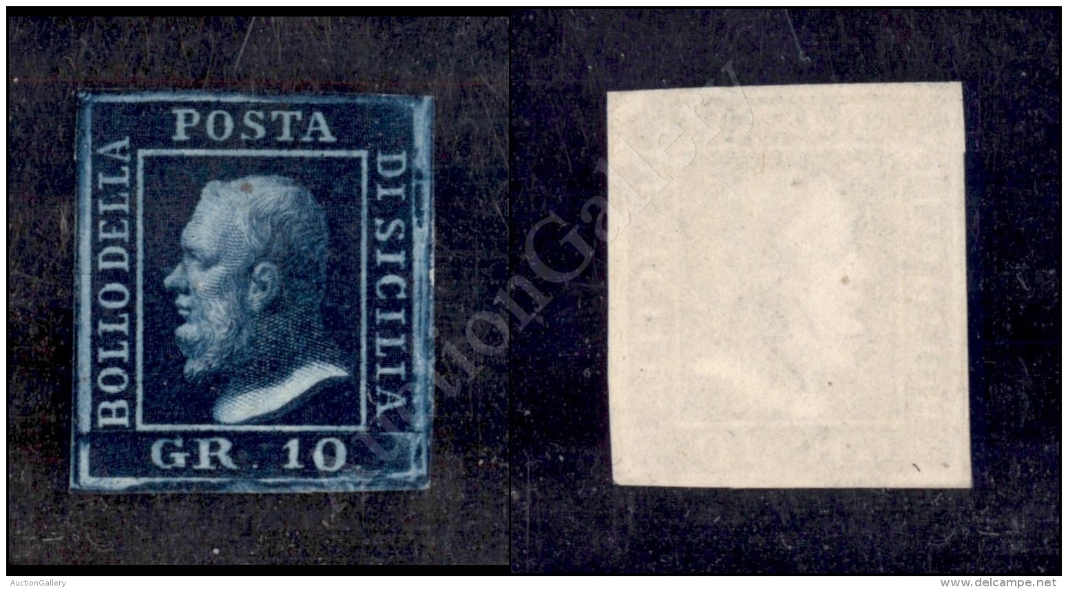 1859 - 10 Grana Azzurro Cupo (12) Nuovo Senza Gomma - Molto Bello (412) - Other & Unclassified