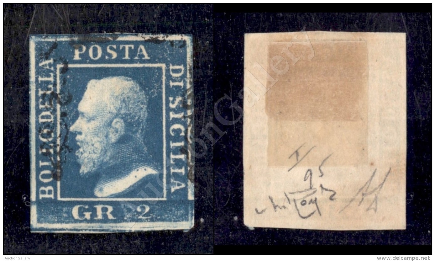 1859 - 2 Grana Cobalto Scuro (6c - Pos. 95) - Molto Bello - Diena + Raybaudi (900) - Other & Unclassified