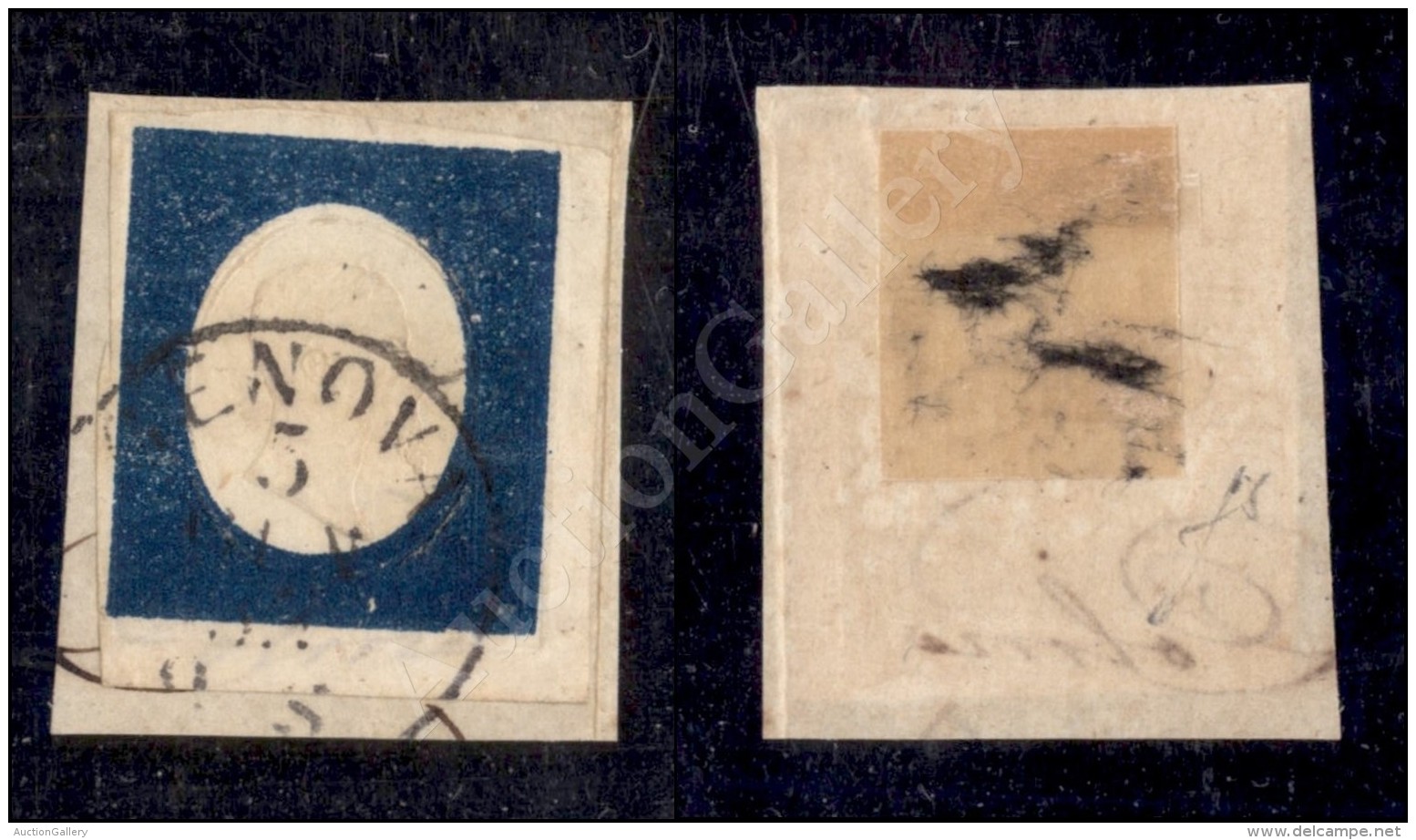 1854 - 20 Cent Indaco (8c) Con Grandi Margini Su Frammento - Fiecchi (425) - Other & Unclassified