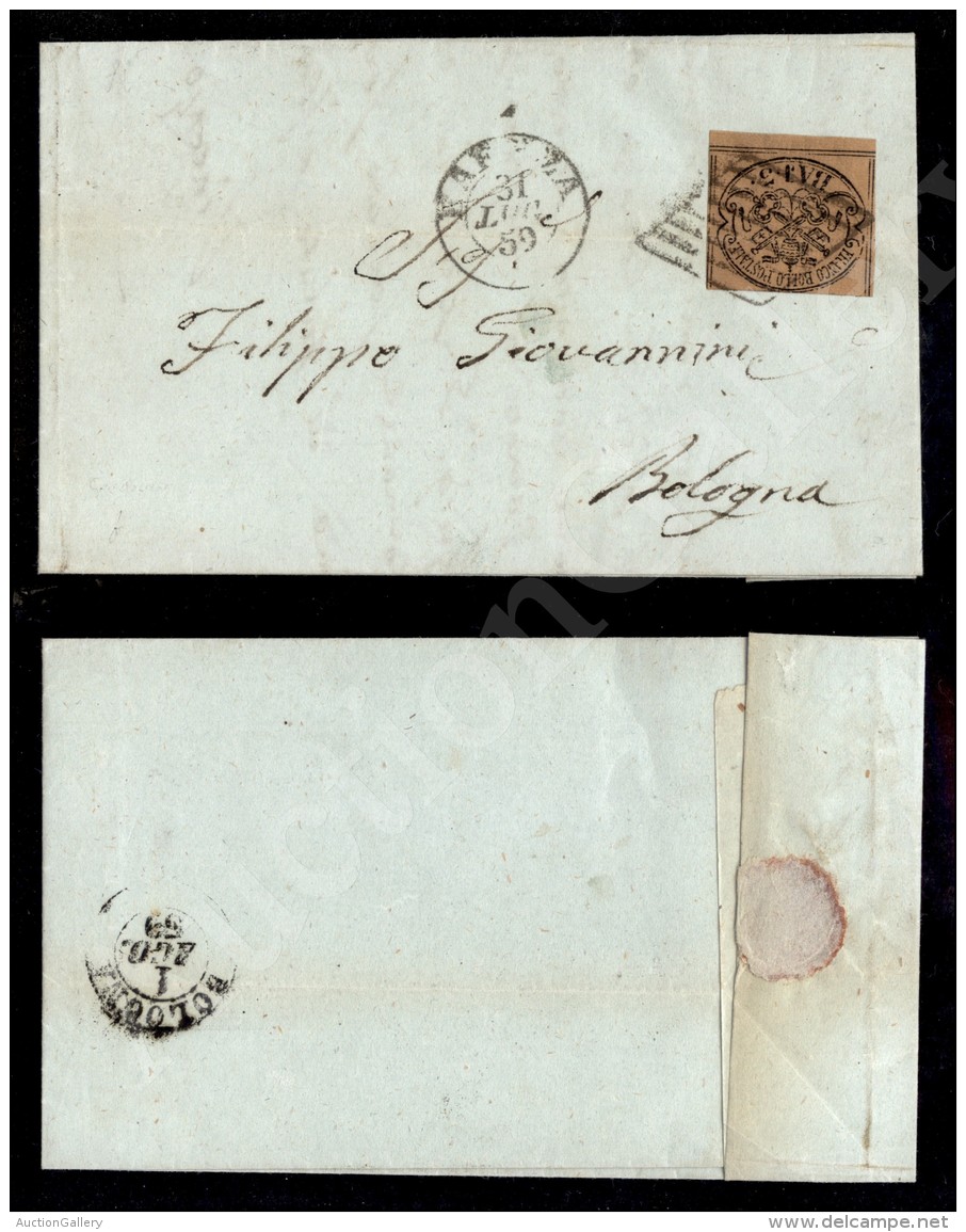 3 Bai (4Ab - Pontificio) Toccato In Alto - Lettera Da Firenze A Bologna Del 31 Luglio 1859 - Piega Orizzontale... - Other & Unclassified