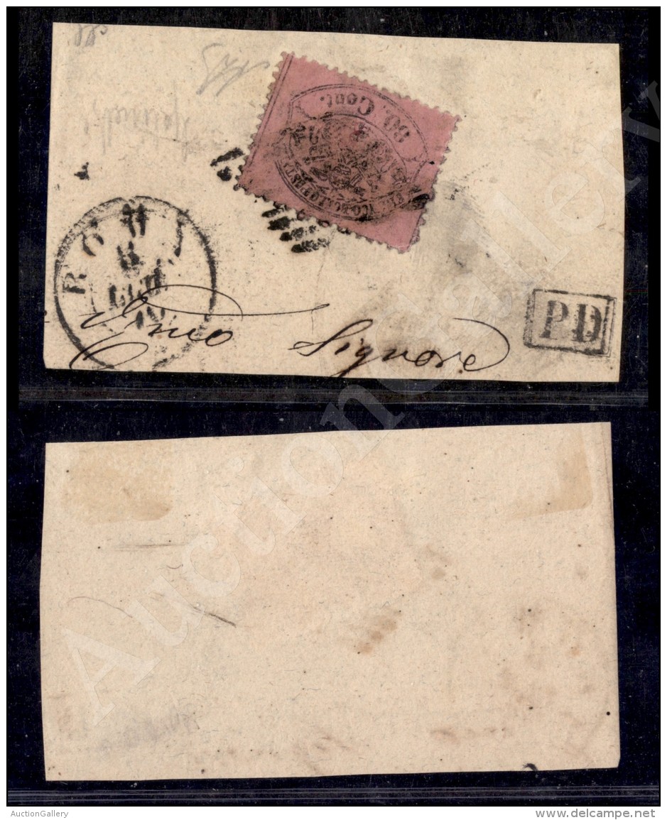 1868 - 80 Cent Rosa Chiaro (30) Su Frammento - Diena (850) - Other & Unclassified