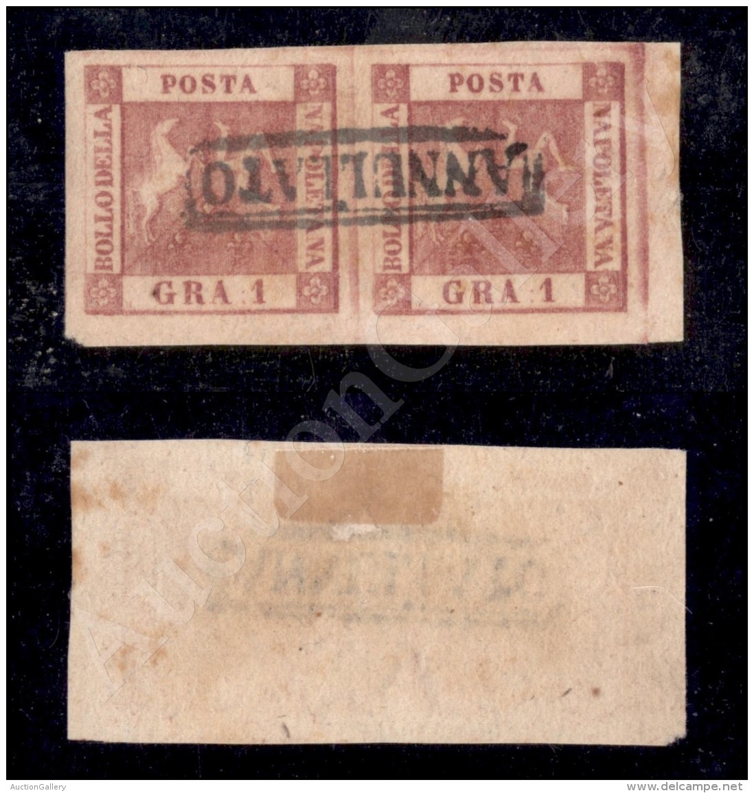 1859 - 1 Grano Carminio (4a) - Coppia Bordo Foglio - Molto Bella (220+) - Sonstige & Ohne Zuordnung