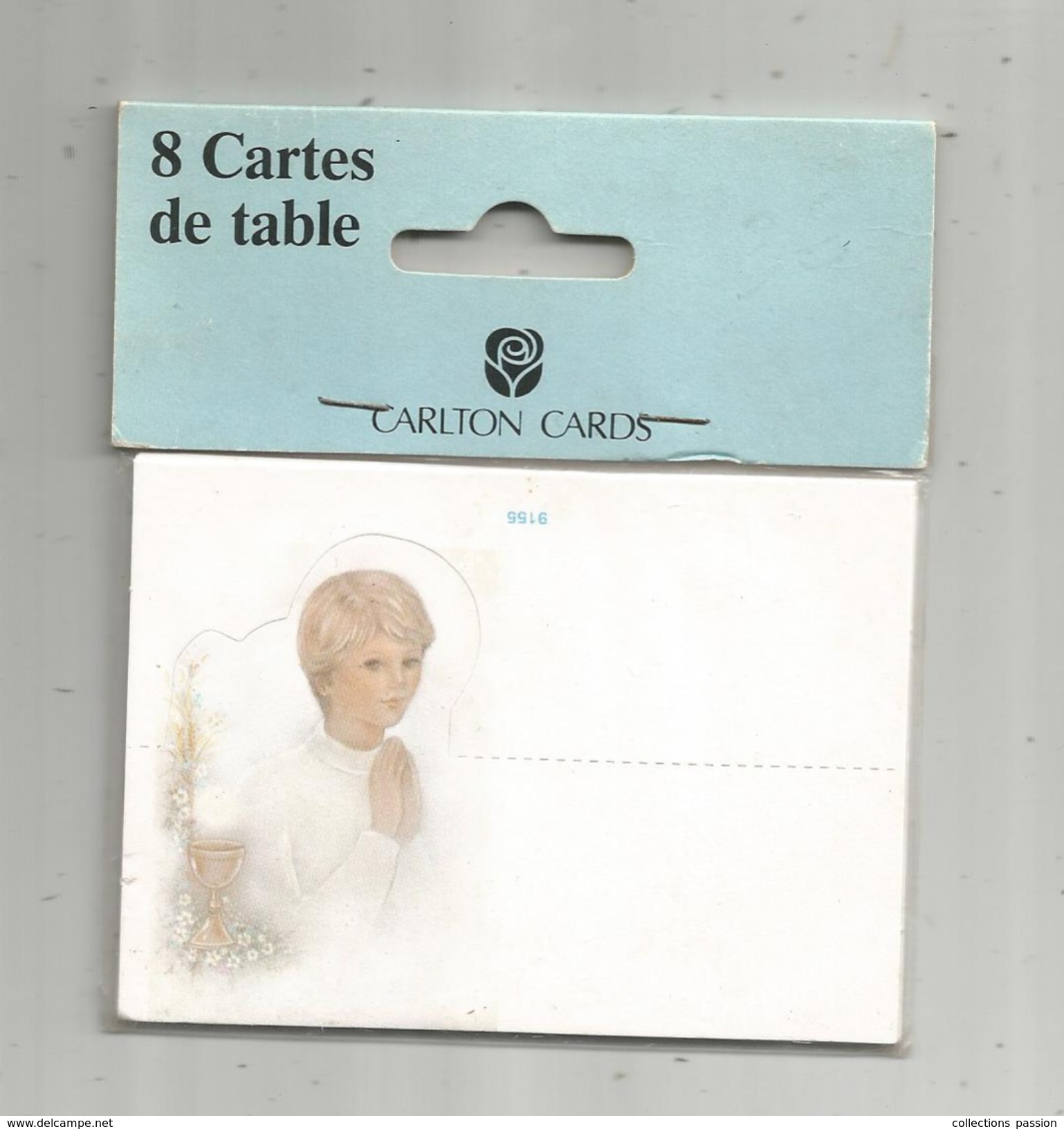 Pochette De 8 Cartes De Table , CARLTON CARDS , Communion , Dans Emballage D'origine , Frais Fr : 2.70&euro; - Menu