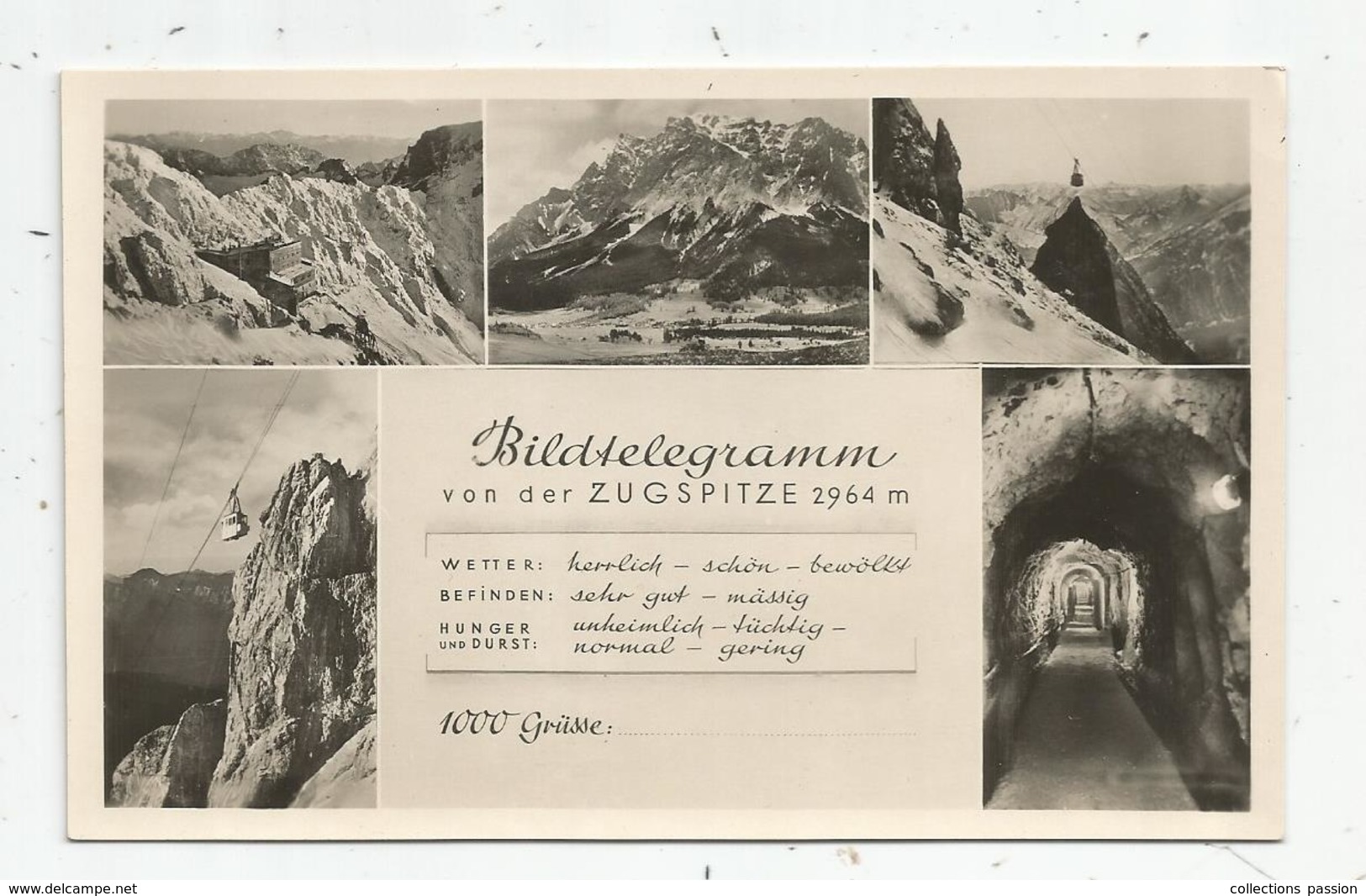 Cp , ALLEMAGNE , Bildtelegramm Von Der ZUGSPITZE , Multi Vues, Télégramme , Vierge , N°  6782 - Zugspitze