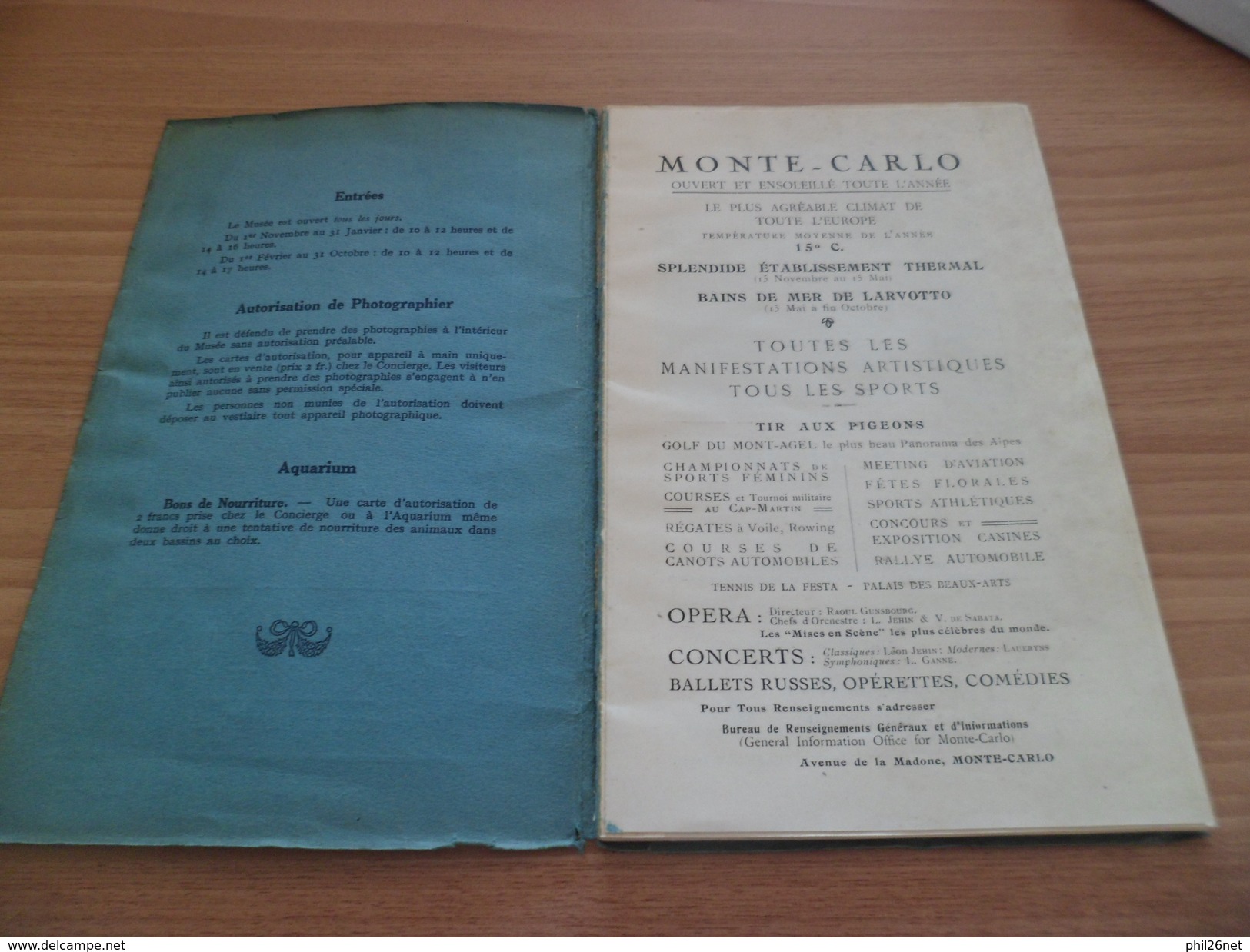 Guide Illustré Musée Océanographique & Aquarium De Monaco 1920 Imp.Robaudy Cannes Photos: Seeberger-Giletta-Enrietti- TB - Cartas & Documentos