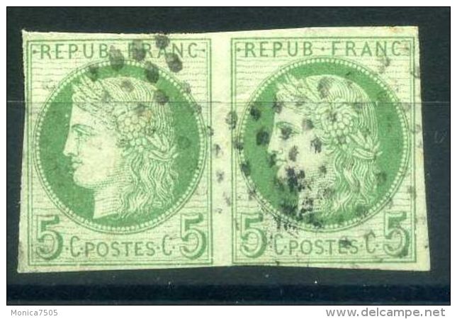 COLONIES GENERALES ( POSTE ) : Y&amp;T  N°  17  EN  PAIRE  TIMBRES  BIEN  OBLITERES , A  VOIR . - Cérès