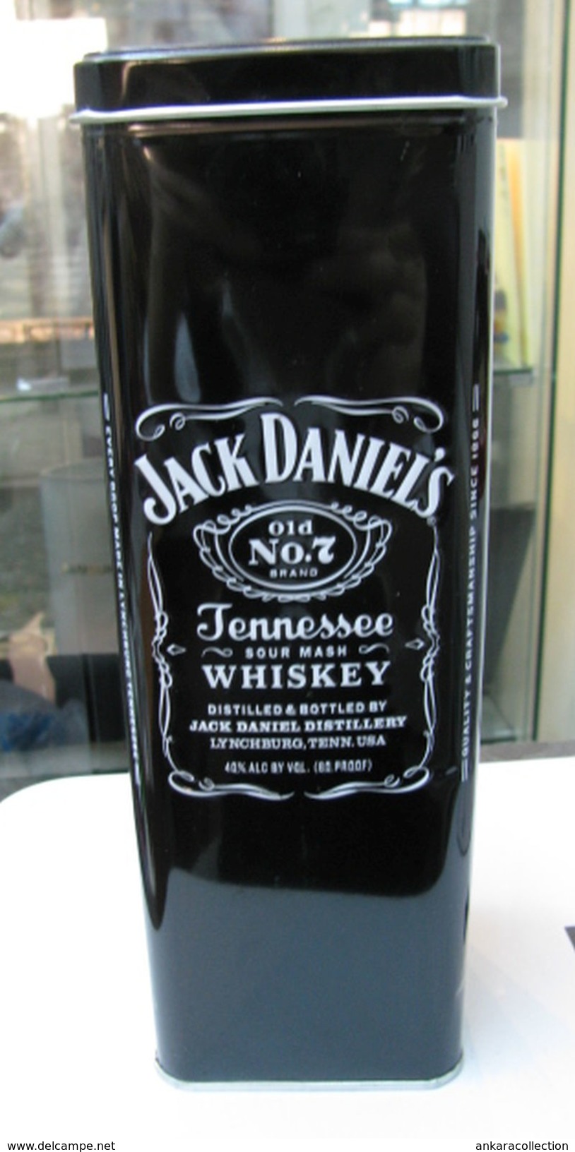 AC - JACK DANIEL'S OLD NO#7 BRAND TENNESSEE SOUR MASH WHISKEY EMPTY TIN BOX BLIK 70 Cl FROM TURKEY - Cannettes