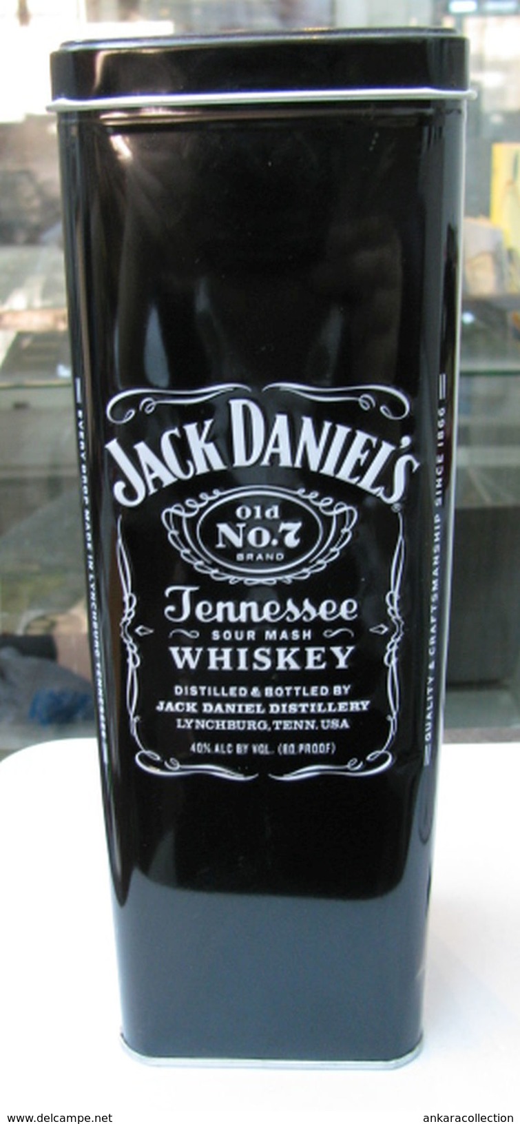 AC - JACK DANIEL'S OLD NO#7 BRAND TENNESSEE SOUR MASH WHISKEY EMPTY TIN BOX BLIK 70 Cl FROM TURKEY - Cannettes