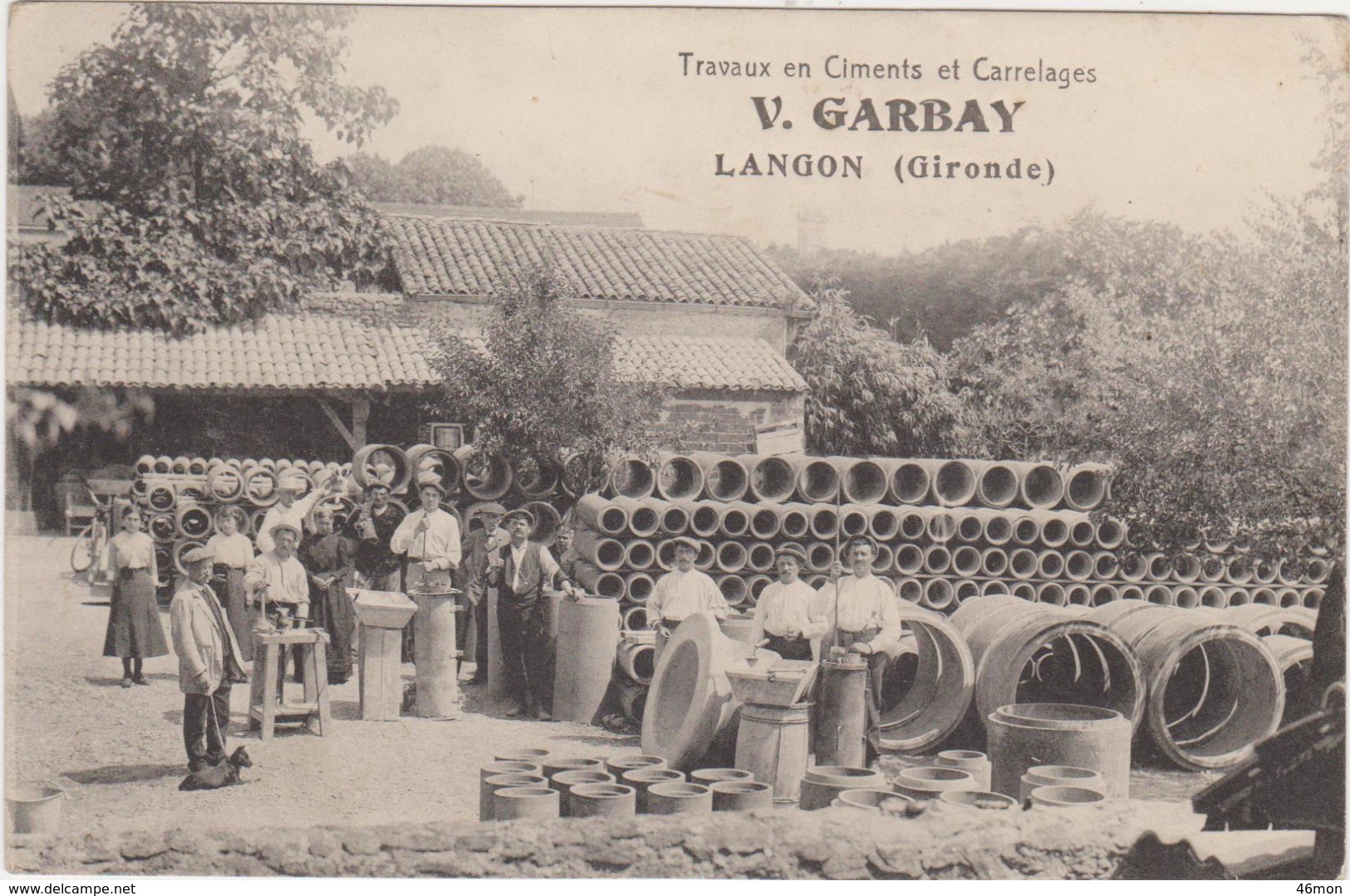 33.Langon.Travaux En Ciments Et Carrelages.V.Garbay; - Langon