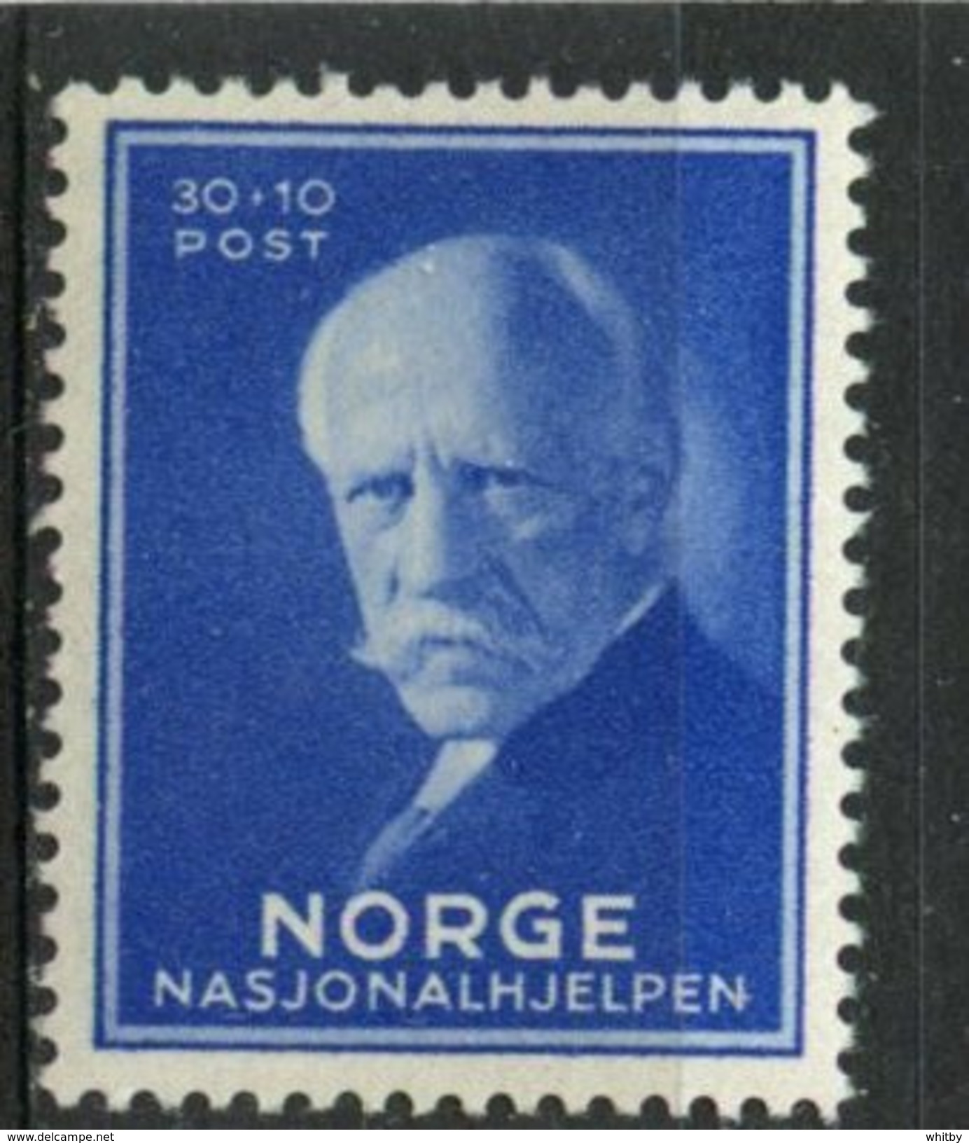 Norway 1940  30+10o Fridtjof  Nansen Issue  #B18  MH - Revenue Stamps