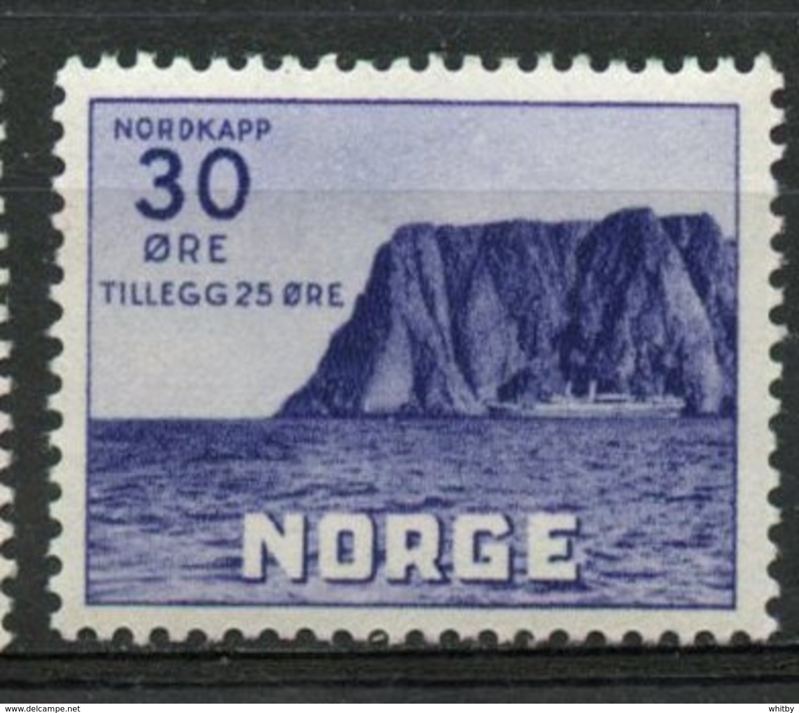 Norway 1943  30+25o North Cape Issue  #B30  MH - Fiscales