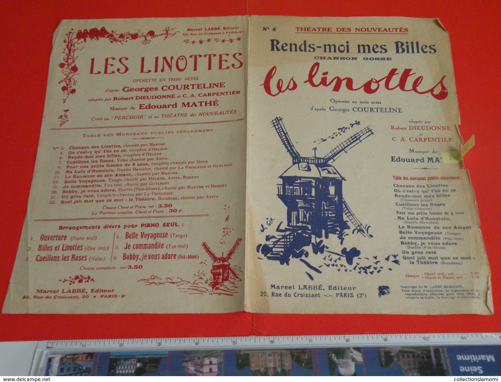 Musique & Partitions > Chansonniers > Les Linottes, Rends Moi Mes Billes, Musique Édouard Mathé - Chansonniers
