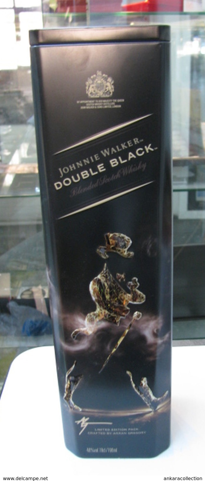 AC - JOHNNIE WALKER BLACK LABEL WHISKEY EMPTY TIN BOX BLIK FROM TURKEY - Cannettes
