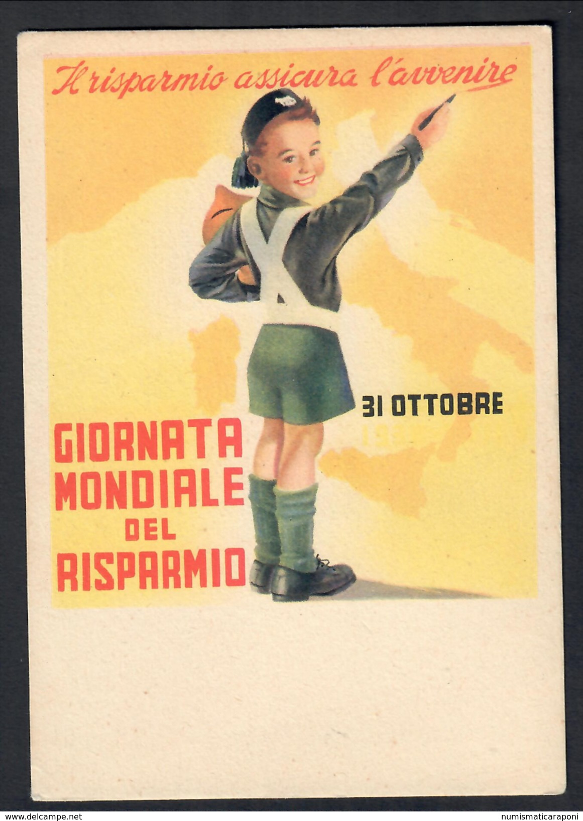 Giornata Mondiale Del Risparmio 10 10 1938 Non Viaggiata COD.F.003 - Guerra 1939-45