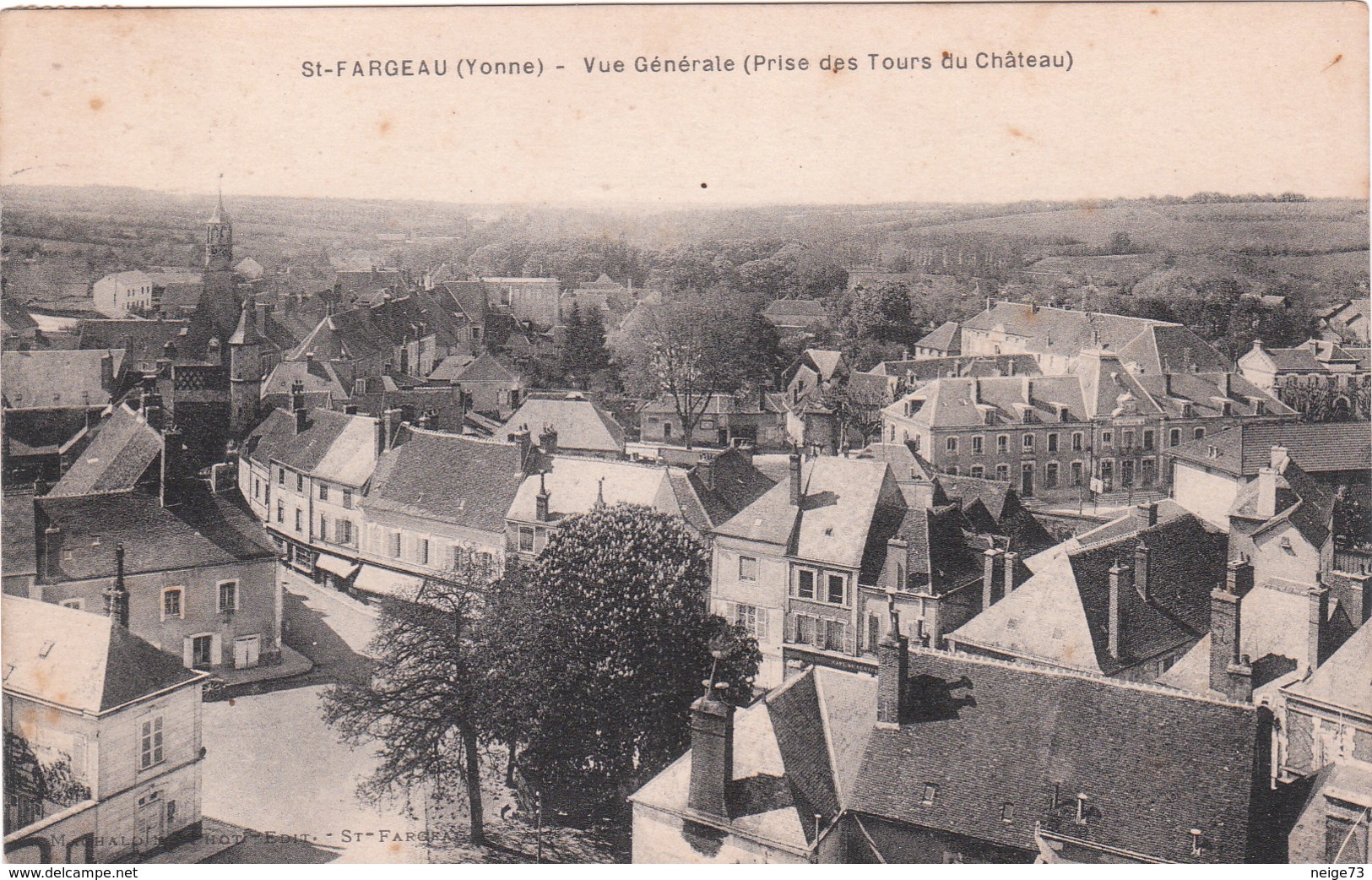 Carte Postale Ancienne De L'Yonne - Saint Fargeau - Vue Générale (prise Des Tours Du Château) - Saint Fargeau