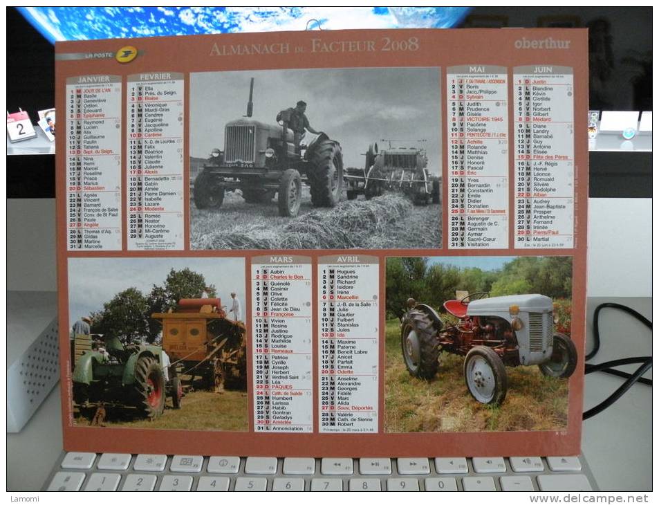 *Les Tracteur / Citroen Cube HY , Calendrier Almanach Du Facteur - Oberthur  2008 - - Grand Format : 2001-...