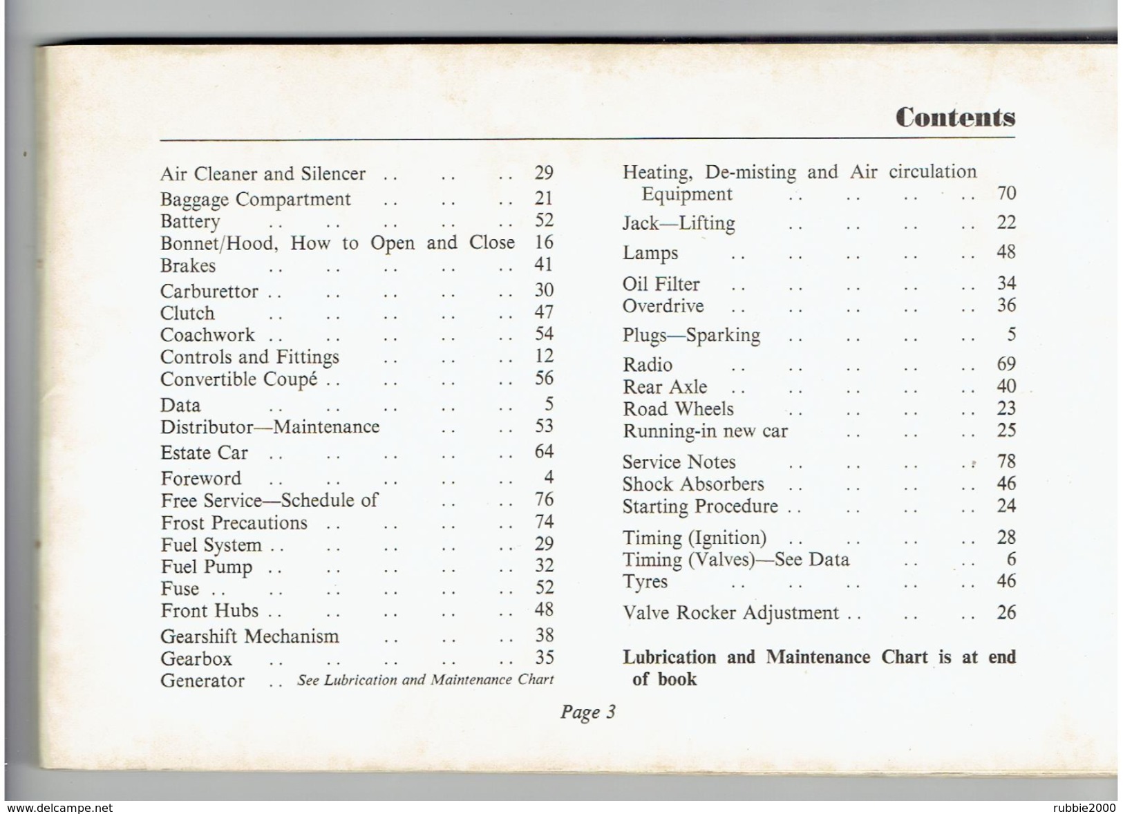 THE SINGER GAZELLE OWNERS HANDBOOK ISSUED 1958 SINGER MOTORS LIMITED COVENTRY ENGLAND A ROOTES PRODUCT - Transports