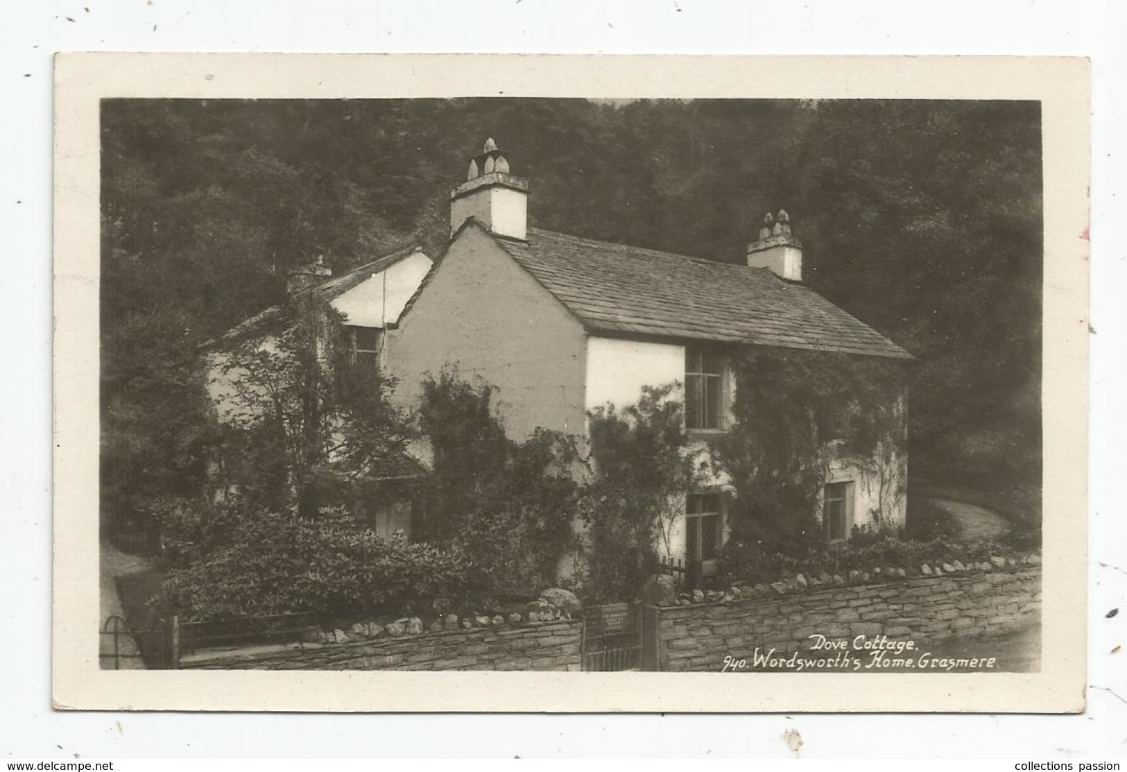 Cp , Angleterre , Dove Cottage , Wordsworth's Home , GRASMERE , Voyagée 1934 , Ed : Abraham - Grasmere