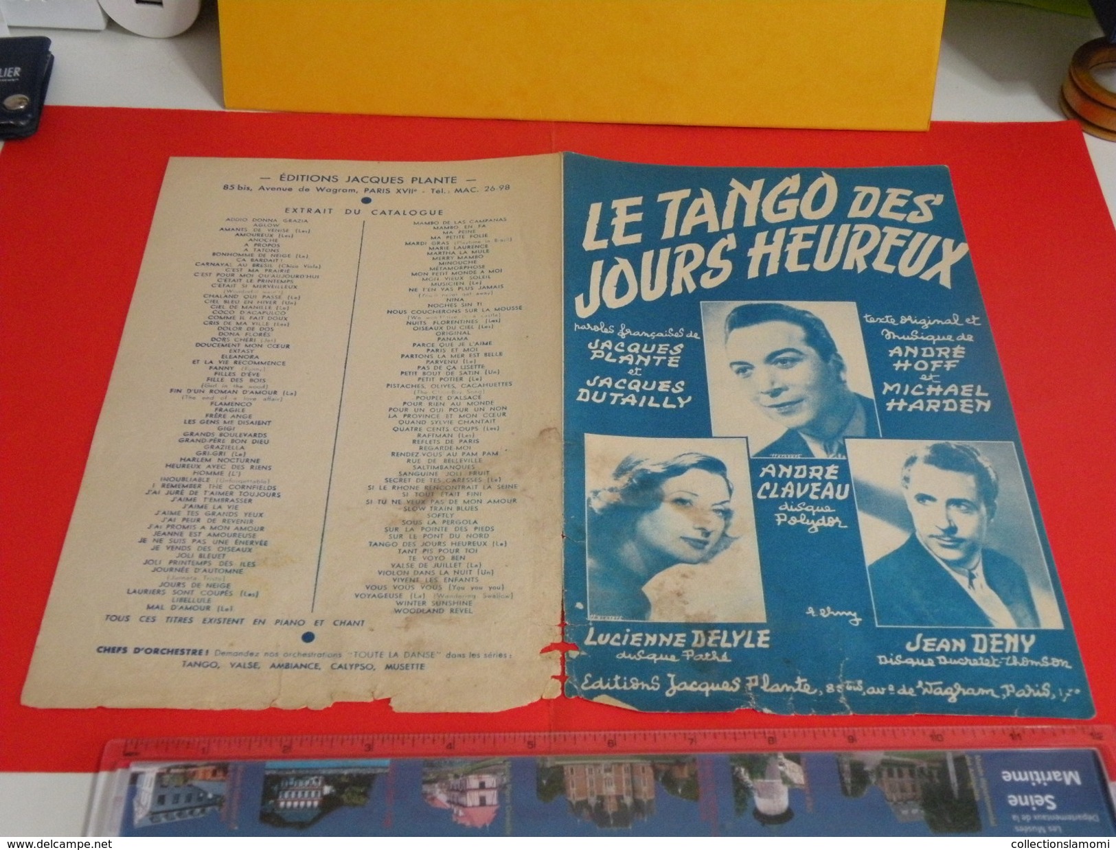 Musique & Partitions > Chansonniers > Le Tango Des Jours Heureux -Paroles Jacques Plante -Musique Michael Harden - Chansonniers