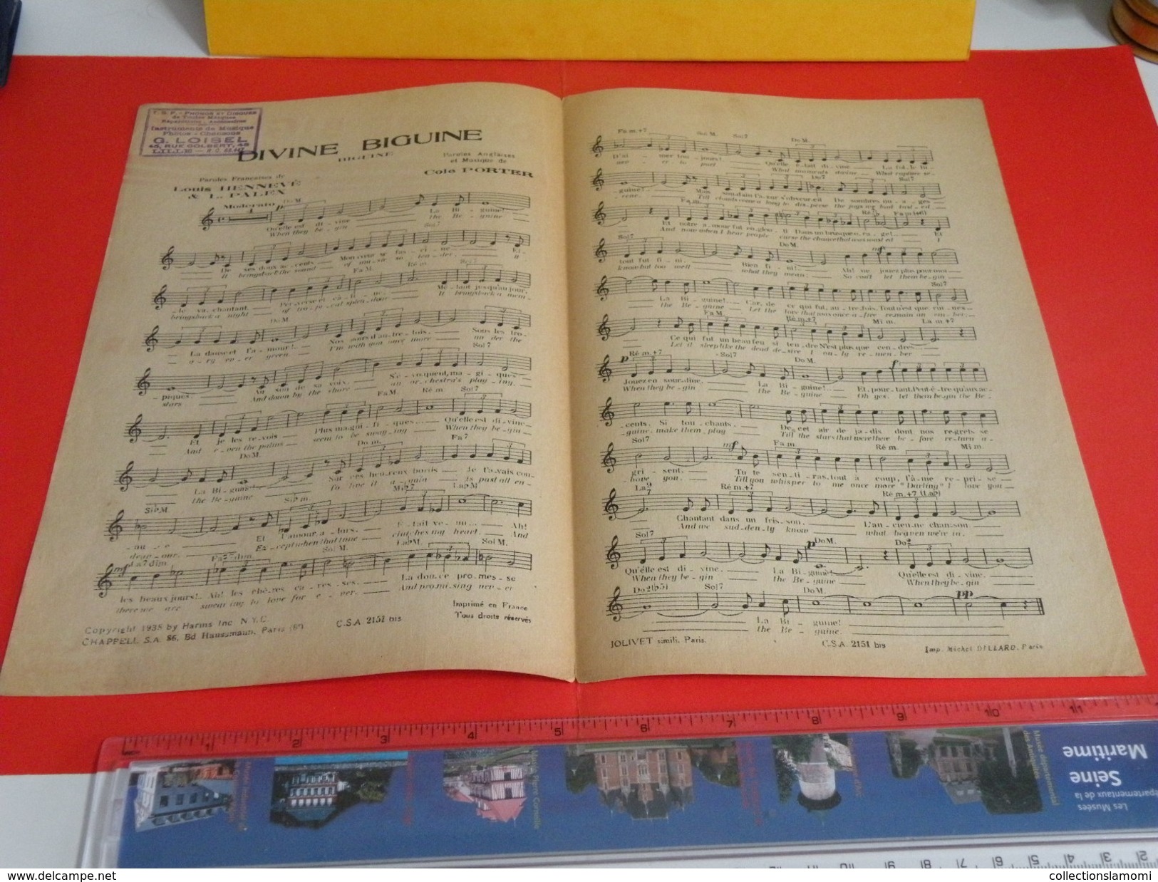 Musique & Partitions > Chansonniers > Divine Biguine -Paroles L. Hennevé & L. Palex -Musique Cole Porteur 1935 - Chansonniers