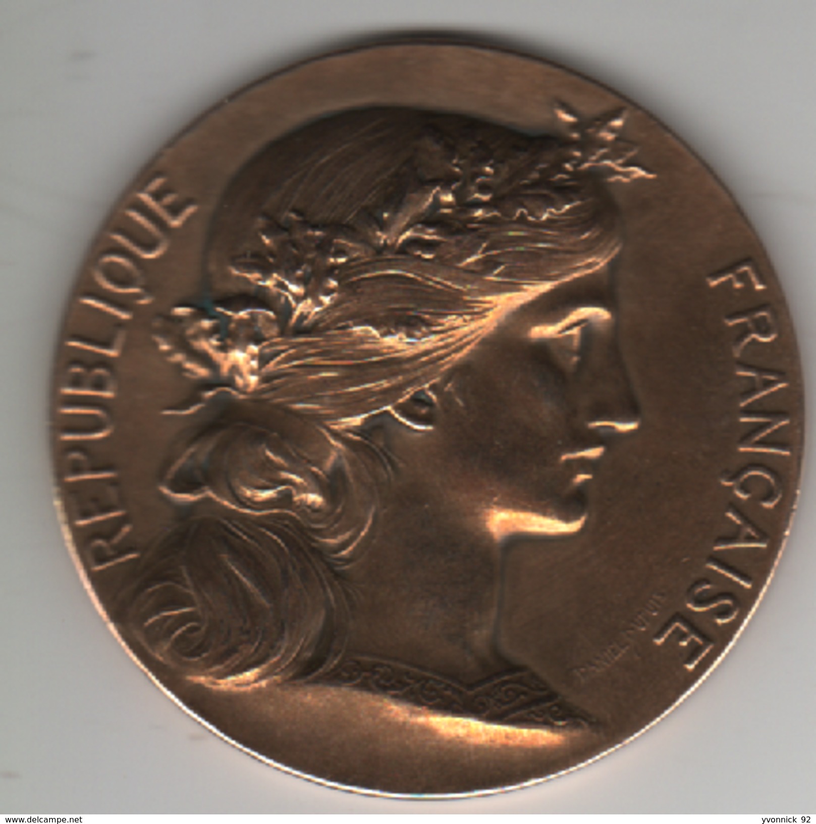 Médaille En Bronze-  République _ Exposition De Limoge 1898  Mr Dauzet (assistance Par Le Travail ) - Professionali / Di Società