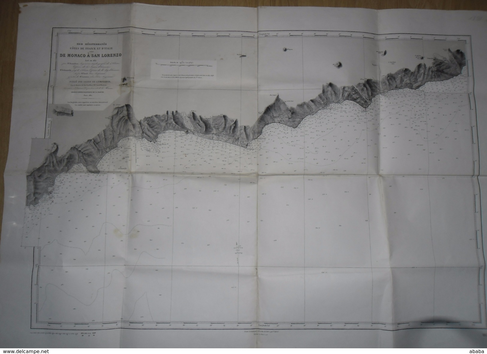 CARTE MARINE DE MONACO A SAN LORENZO MARS 1915 - Cartes Marines