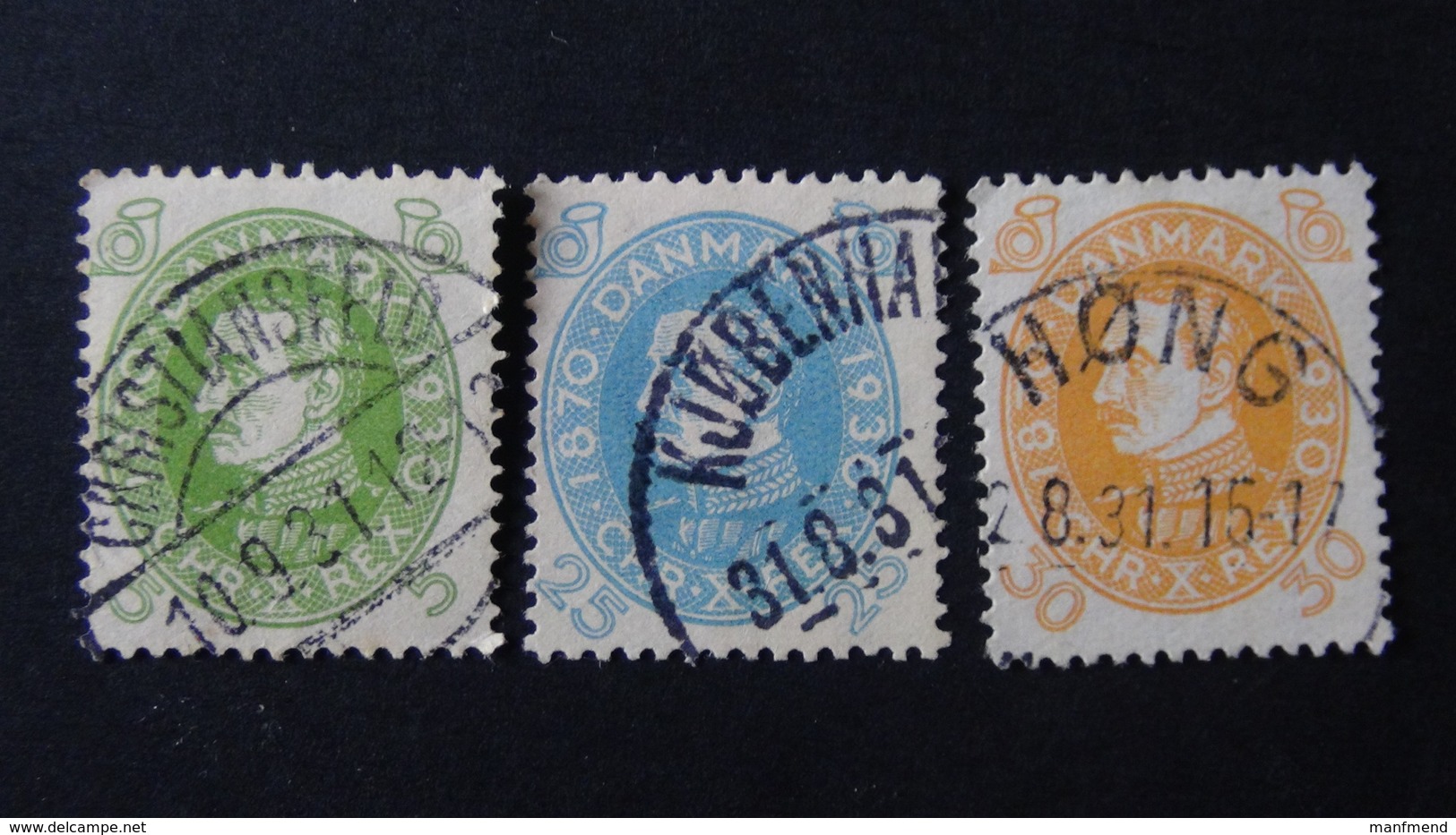 Denmark - 1930 - Mi:185,191-2 O - Look Scan - Usati