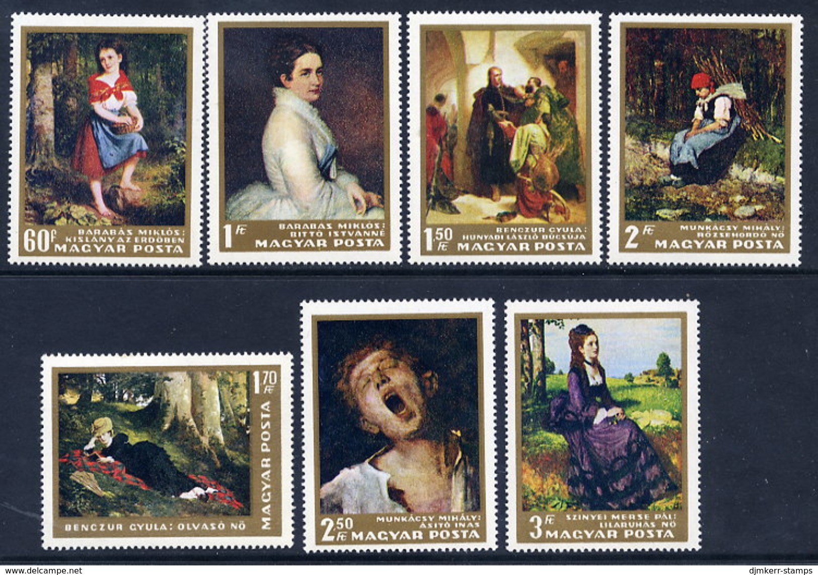 HUNGARY 1966 National Gallery Paintings Set MNH / **.  Michel 2291-97 - Ungebraucht