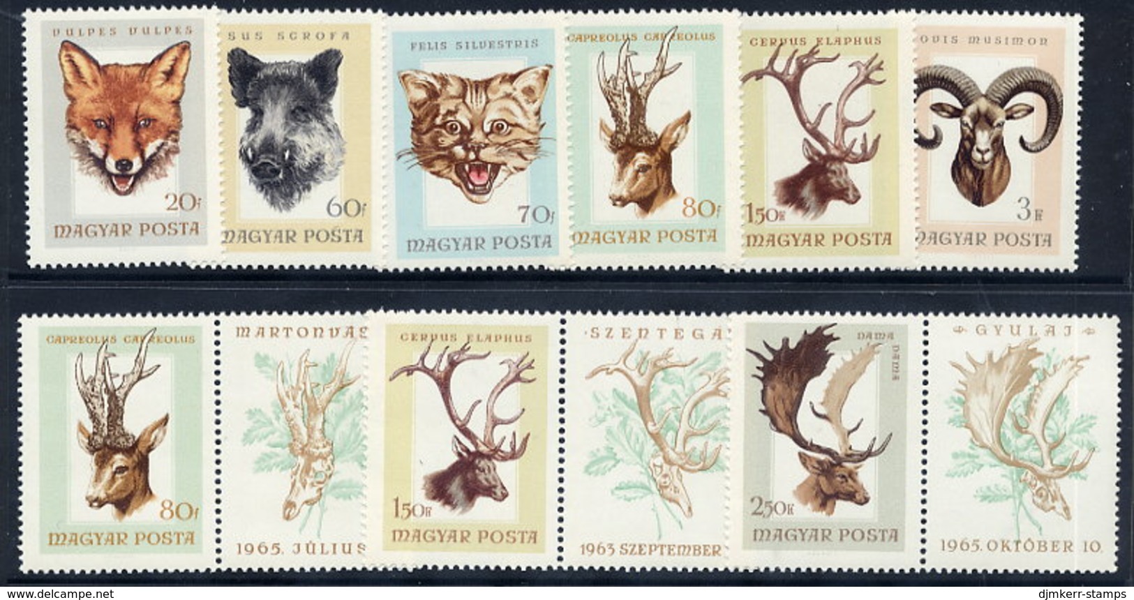 HUNGARY 1966 Hunting Tropies Set MNH / **.  Michel 2255-61 - Other & Unclassified