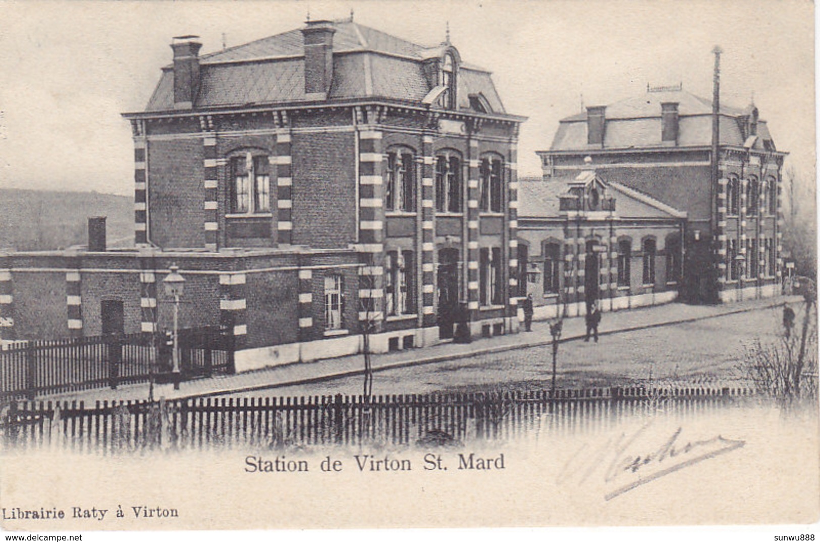 Station De Virton St Mard (gare, Animée, Librairie Raty, 1904) - Virton