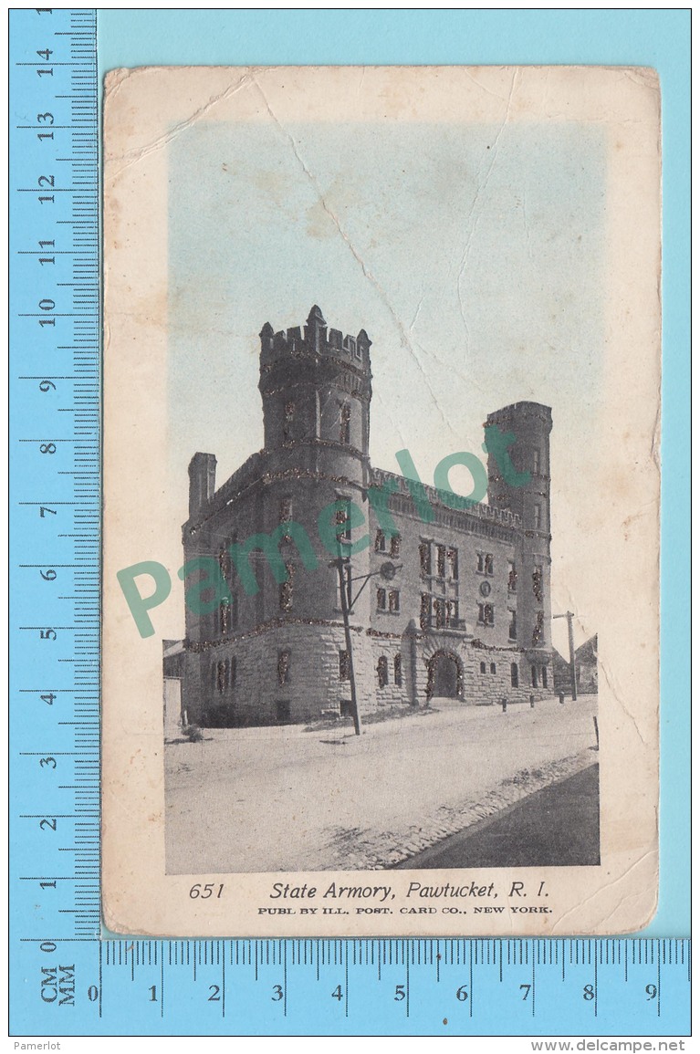 Pawtucket R.I. USA  -State Armory, Undivide   - 2 Scans - Pawtucket