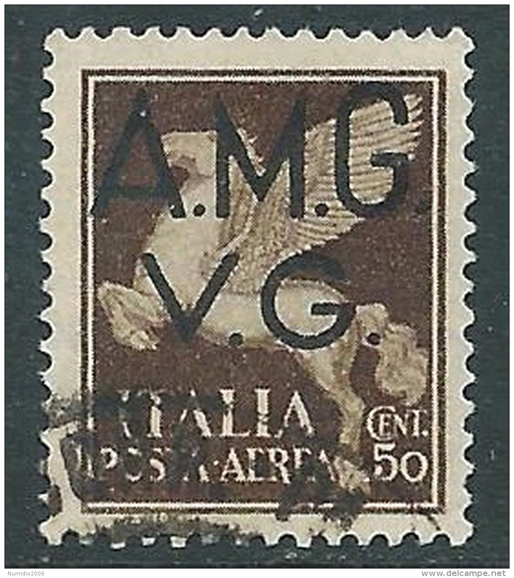 1945-47 TRIESTE AMG VG POSTA AEREA USATO 50 CENT - L12 - Oblitérés