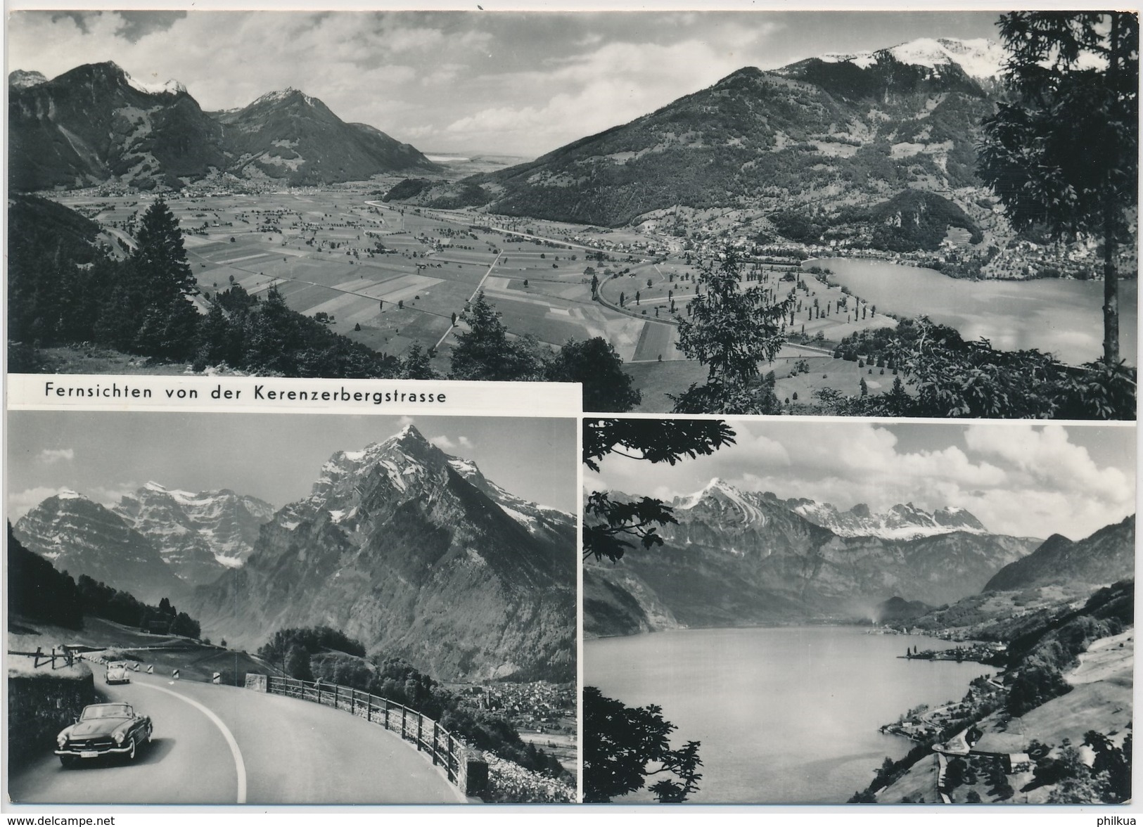 Café Kerenzer-Berghus - Panorama Auf Linthebene Und Weesen^am Walensee, Glärnisch, Rauti Und Näfels, Walensee - Näfels