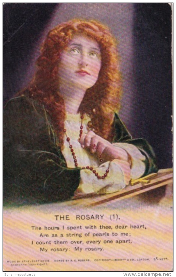 Bamforth Beautiful Woman Praying The Rosary No 1 - Other & Unclassified