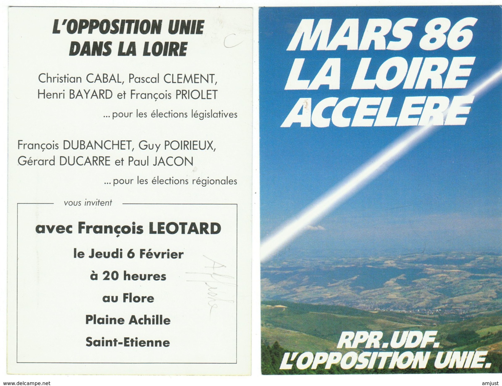 France // Politique // Personnage // Mars 86, La Loire Accelere (U.D.F. / R.P.R.) - Partis Politiques & élections