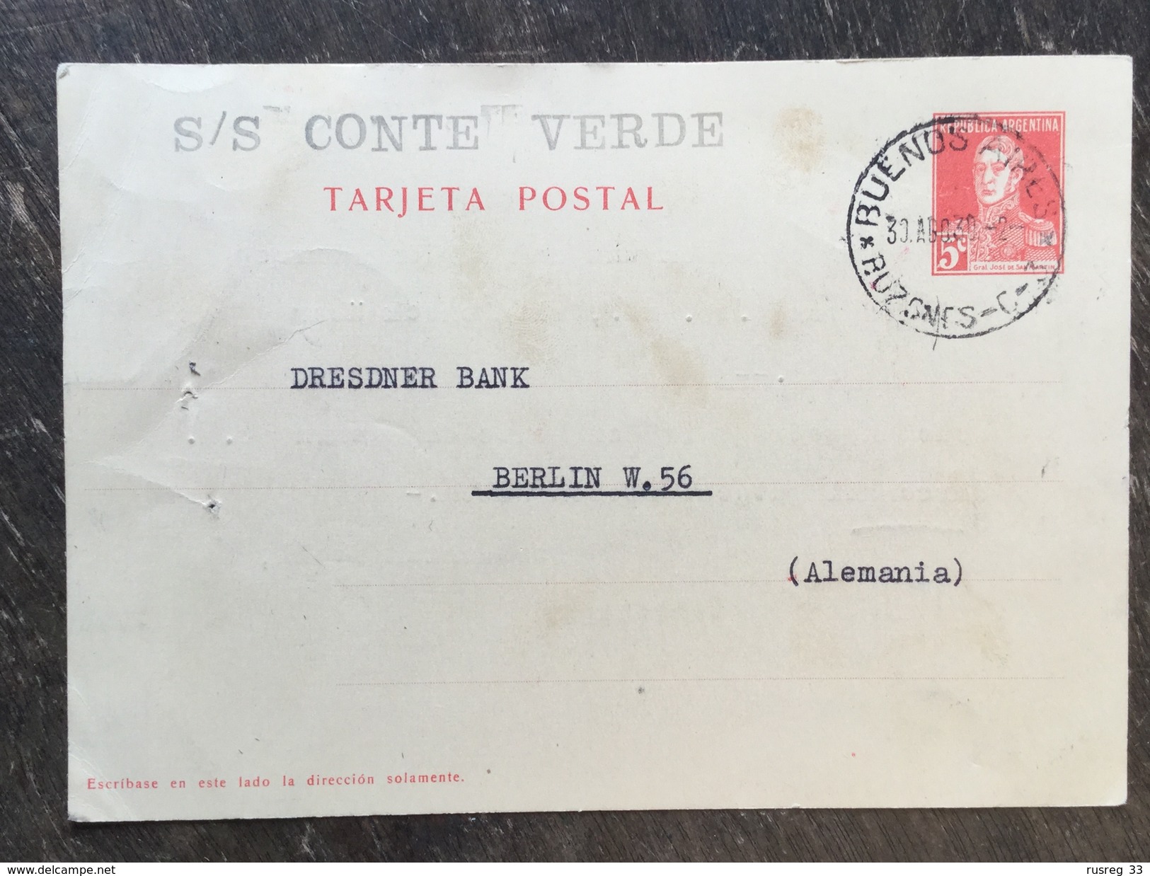 A1 Argentinien Argentina Argentine Ganzsache Stationery Entier Postal Psc Von Buenos Aires Nach Berlin - Postal Stationery