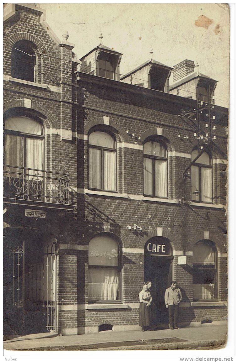 Mont Sur Marchienne  Café Salon De Coiffure Carte Photo Cinéma Far West  Maison Du Peuple - Charleroi