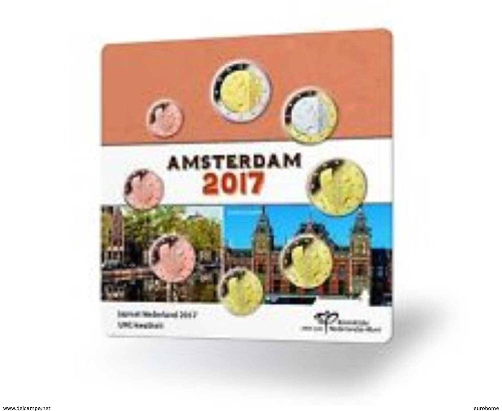 Nederland  2017   Coincard Met De 8 Munten - Coincard Avec Les 8 Pieces   AMSTERDAM  !! - Pays-Bas