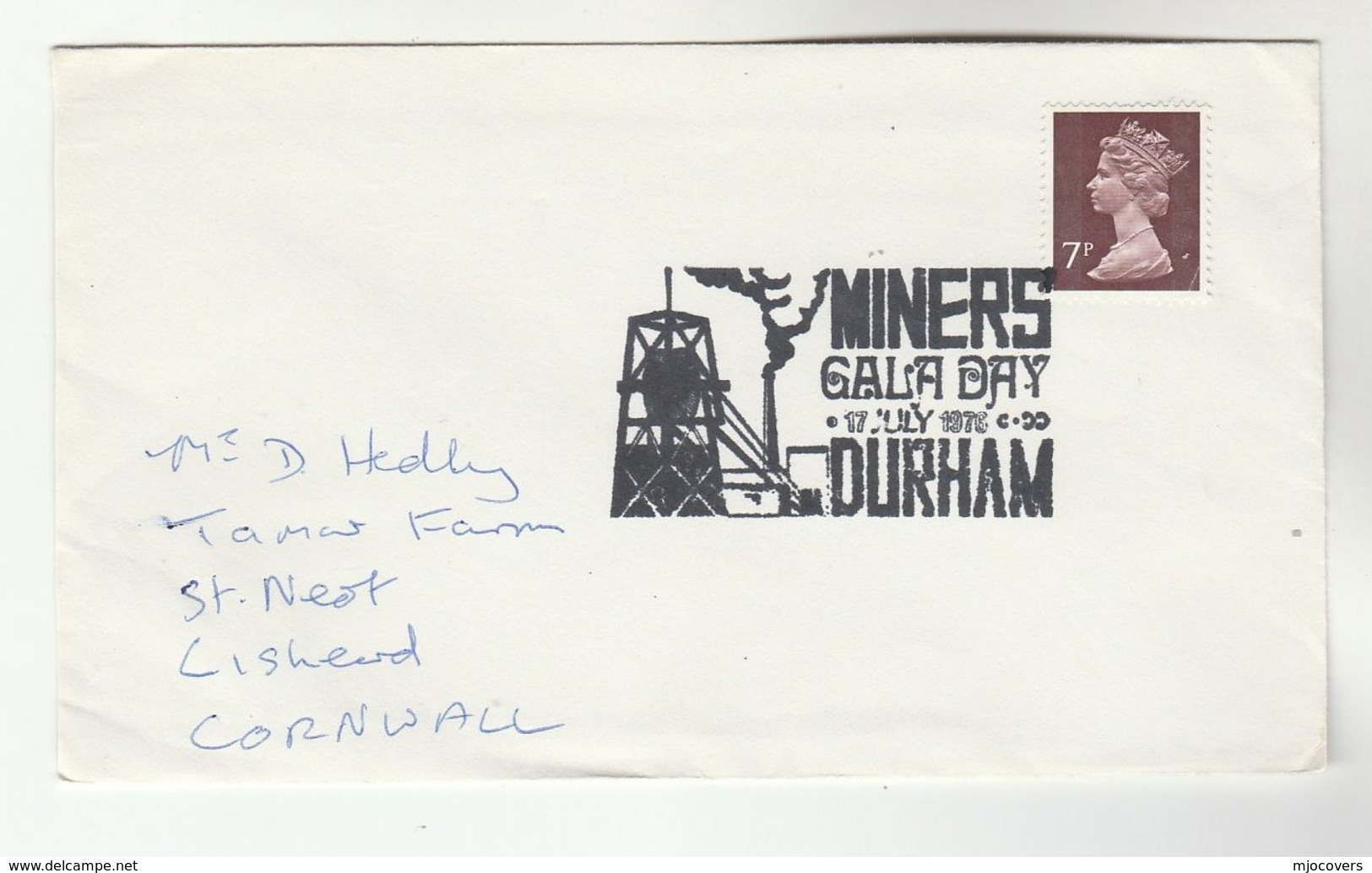 1976 Cover DURHAM MINERS GALA  Illus PIT HEAD  Event Mining Energy Minerals Stamps Gb Coal Mining - Minerals