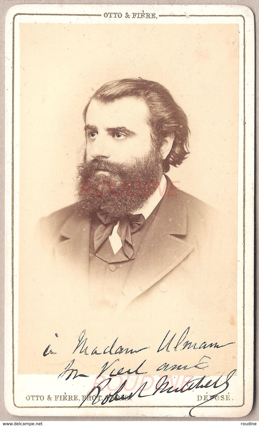 Robert Mitchell (1839-1916) - Homme Politique Français - Très Rare Photo Albuminée Dédicacée De Otto & Fière - Dédicacées