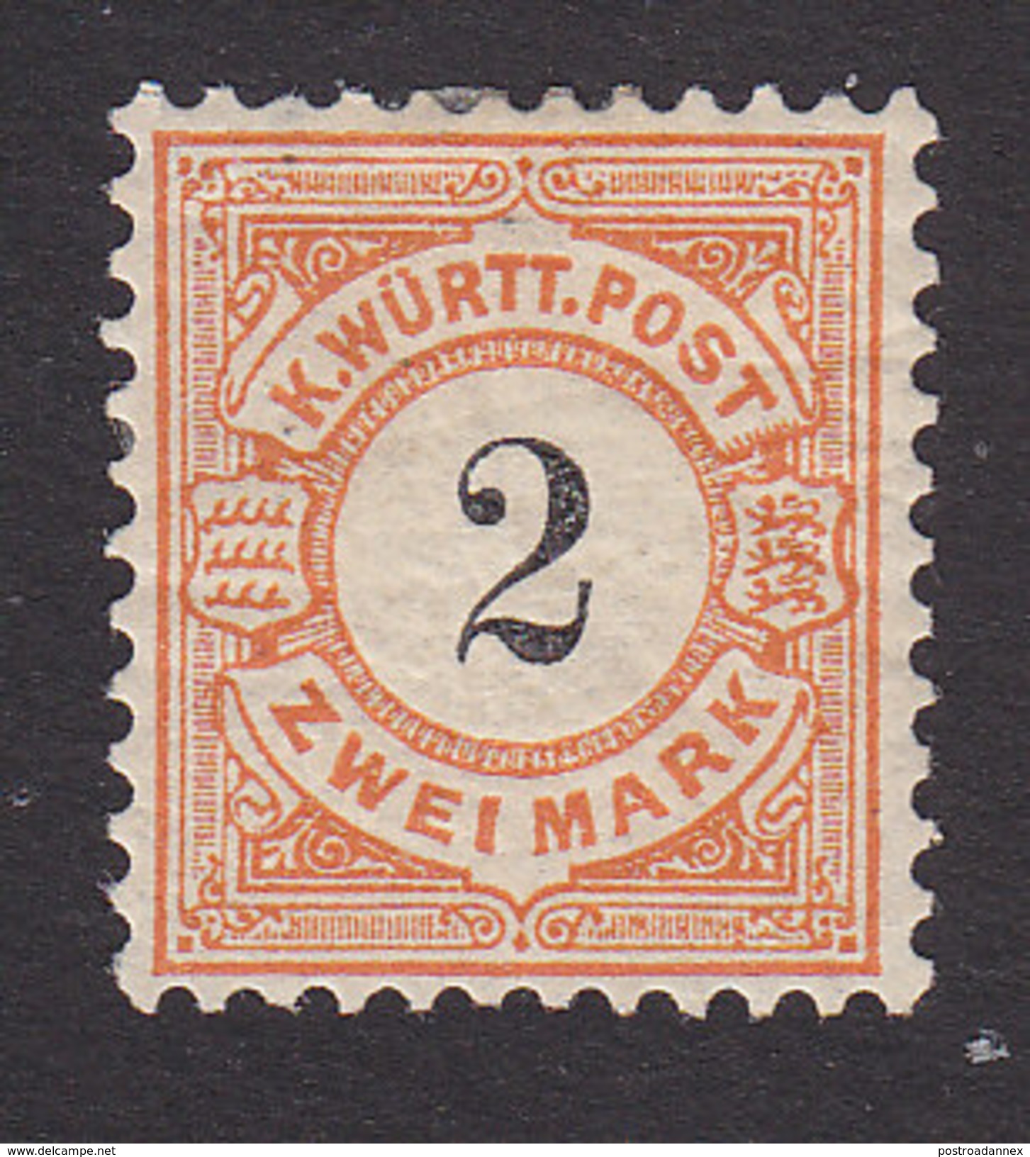 Wurttemberg, Scott #71, Mint Hinged, Number, Issued 1875 - Autres & Non Classés
