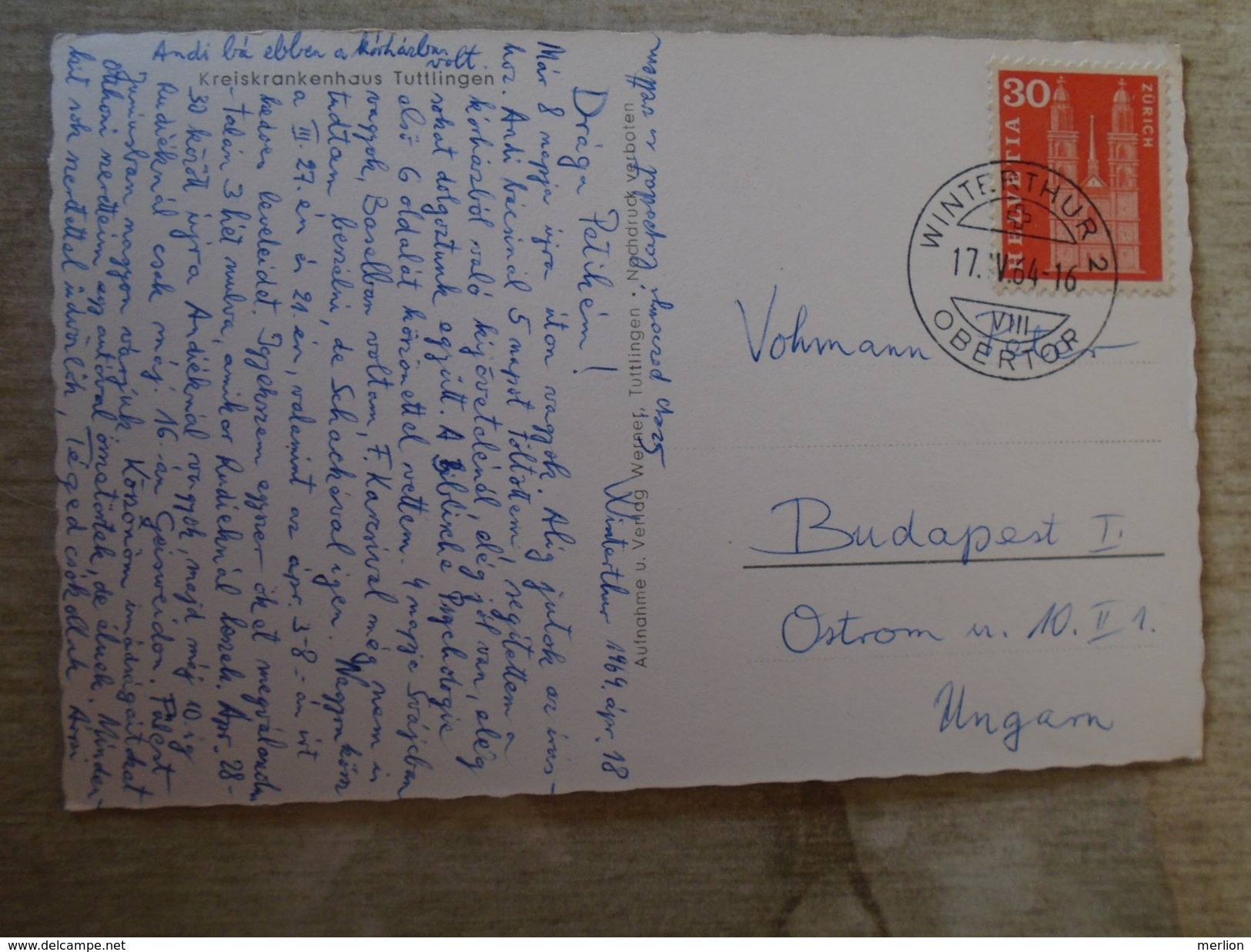 D148231  Kreiskrankenhaus Tuttlingen -sent From Winterthur -Obertor -CH 1964 - Tuttlingen