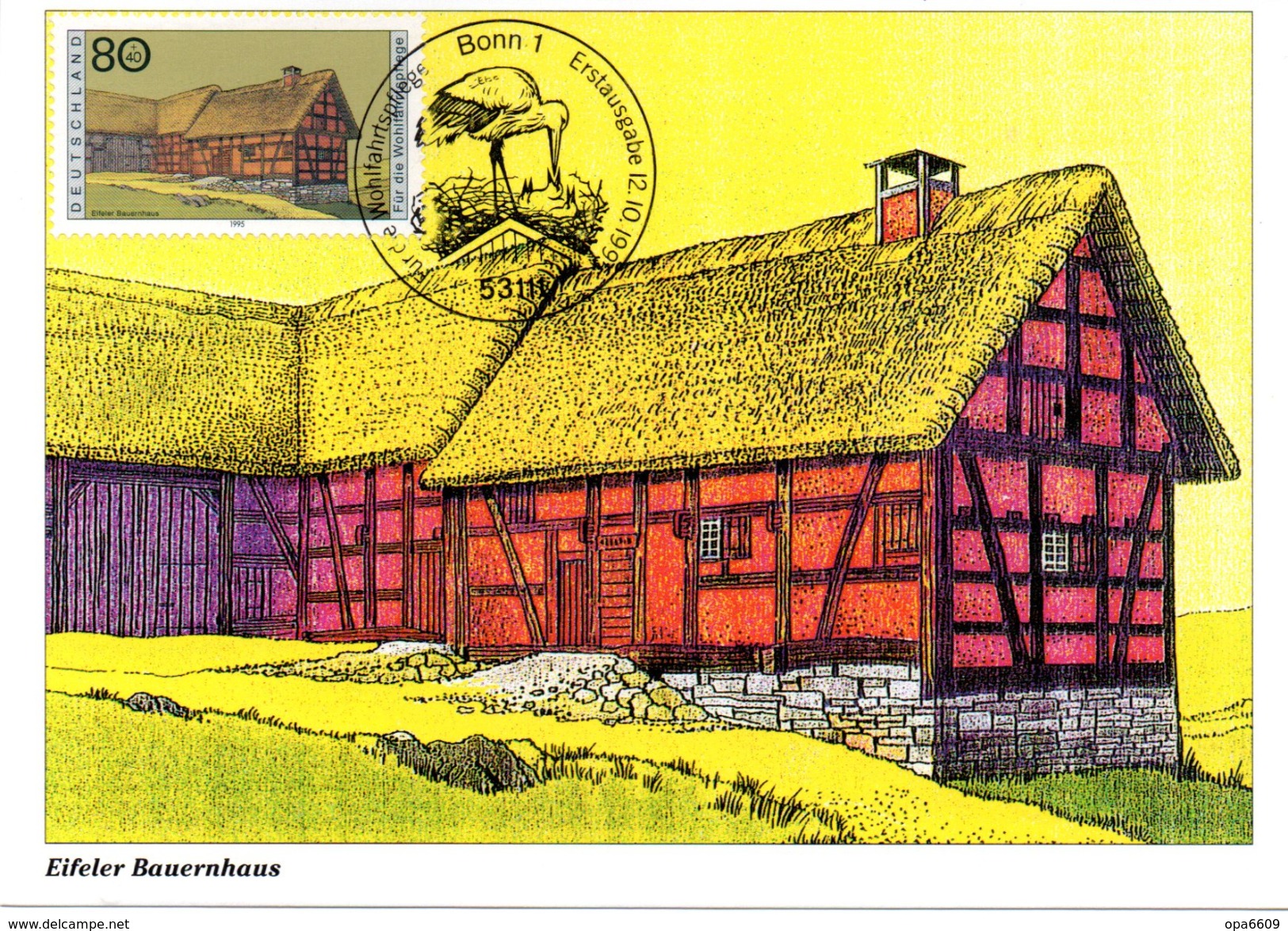 BRD 5 Maximumkarten "Wohlfahrt: Bauernhäuser In Deutschland" Mi 1819/23 ESSt 12.10.1995 BONN 1/BERLIN 12 - Sonstige & Ohne Zuordnung