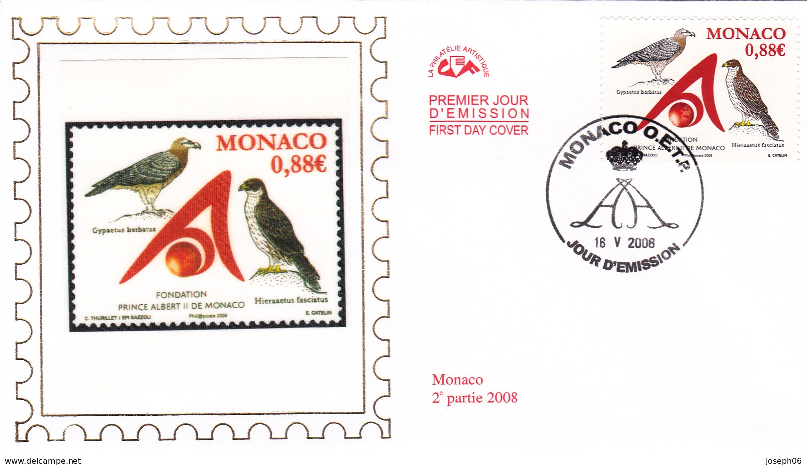 MONACO    2008  Enveloppe  Y.T. N° 2634  Oblitéré - Used Stamps