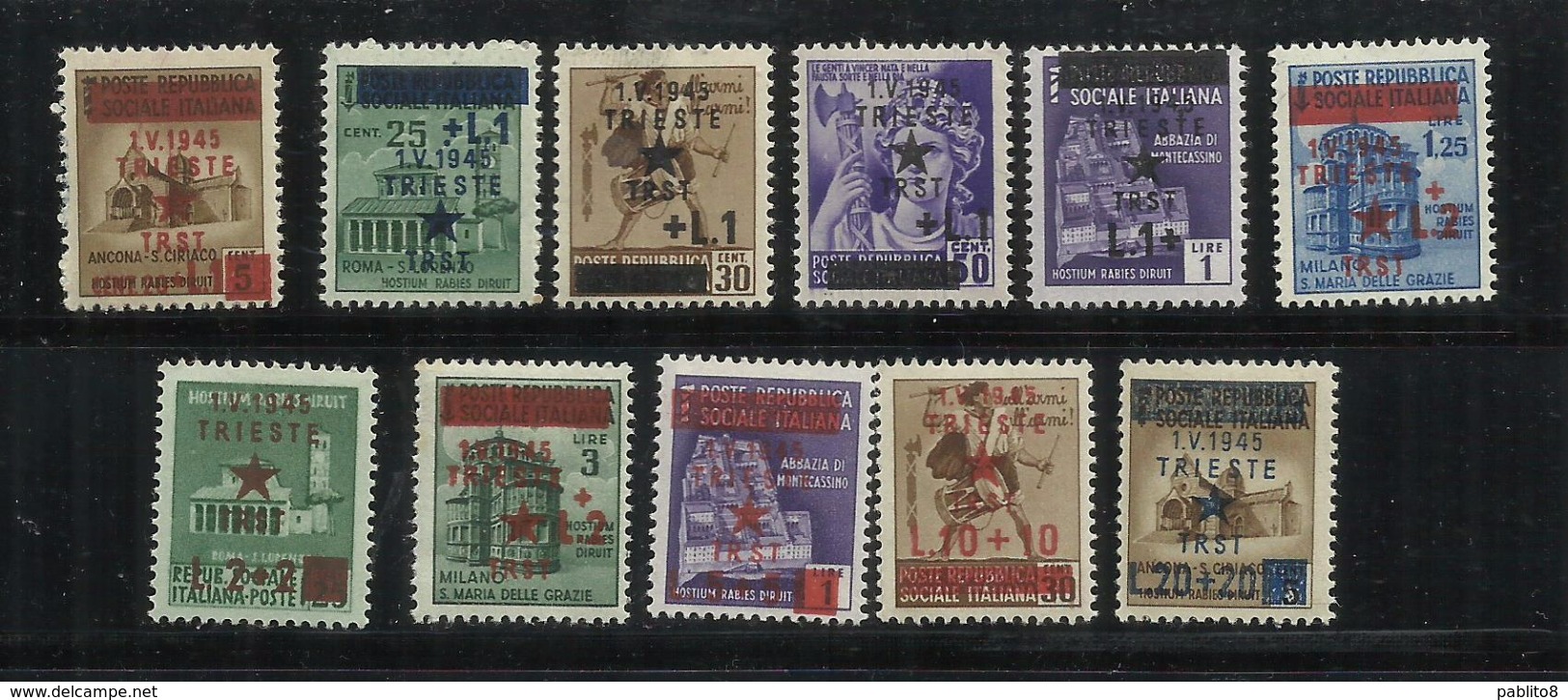 OCCUPAZIONE JUGOSLAVA DI TRIESTE 1945 SERIE COMPLETA  COMPLETE SET MNH - Jugoslawische Bes.: Fiume