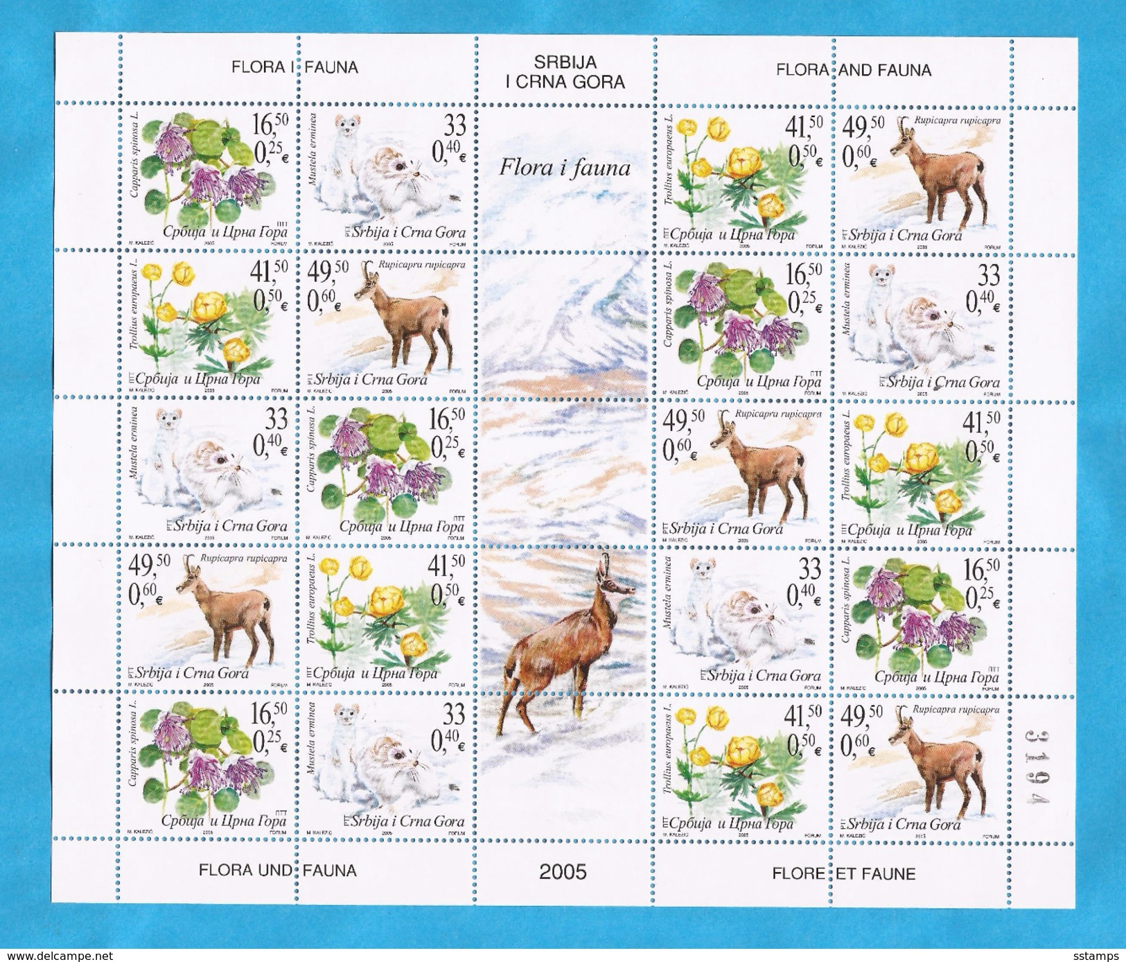 2005  3239-42 SERBIA SRBIJA CRNA GORA MONTENEGRO JUGOSLAVIJA FAUNA FLORA  WWF  STRIP MNH - Unused Stamps