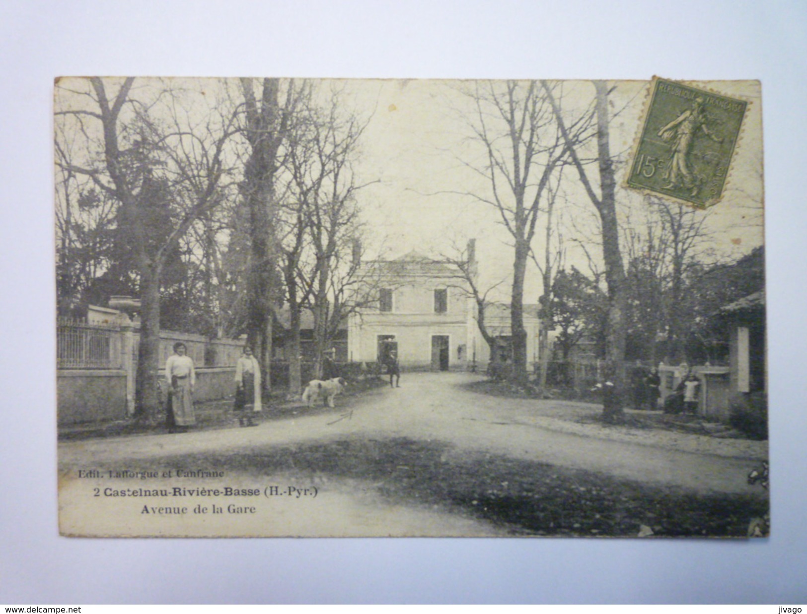 CASTELNAU-RIVIERE-BASSE  (Hautes-Pyrénées)  :  Avenue De La  GARE   1919   - Castelnau Riviere Basse